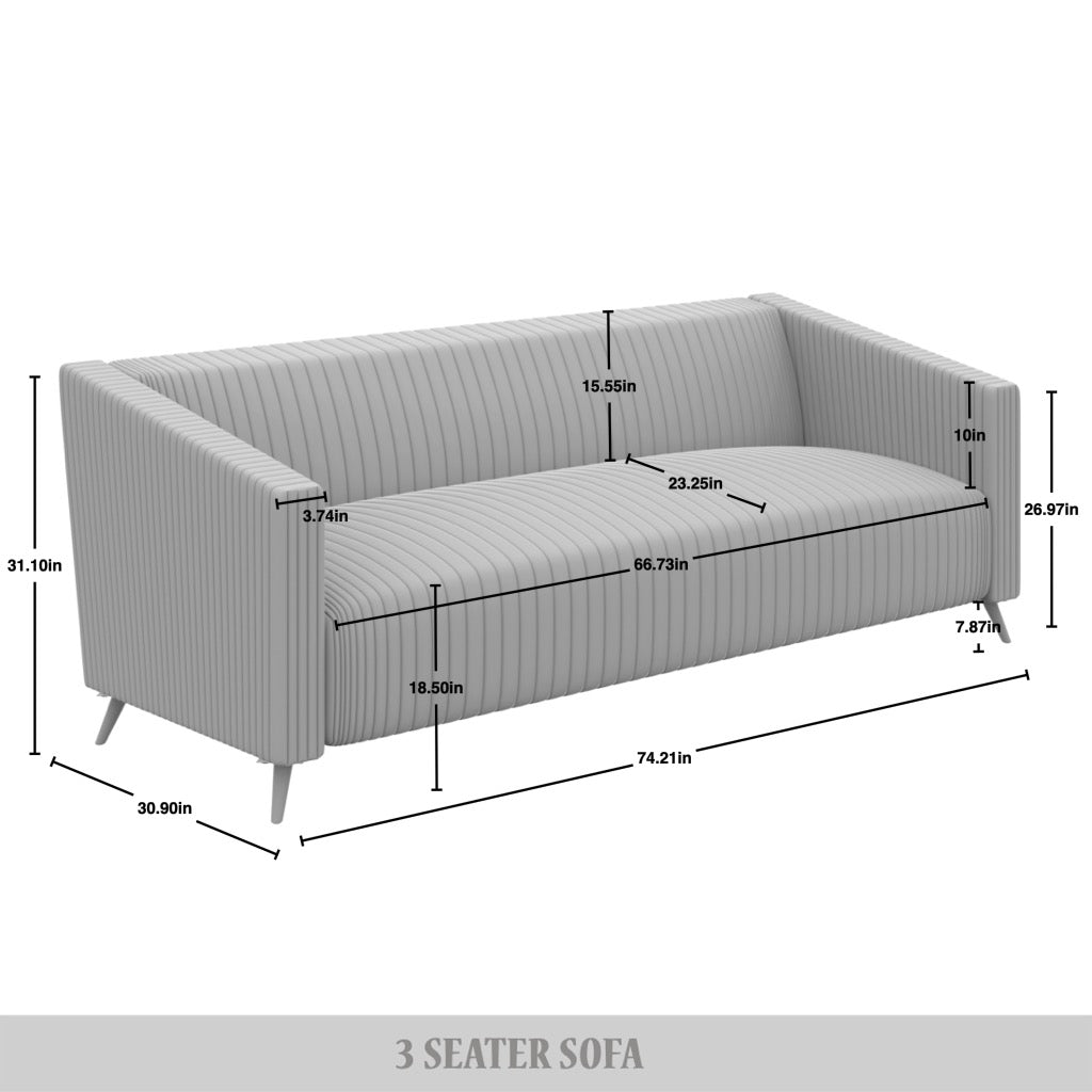 Schermick Modern and Glamorous Velvet Upholstered Sofa