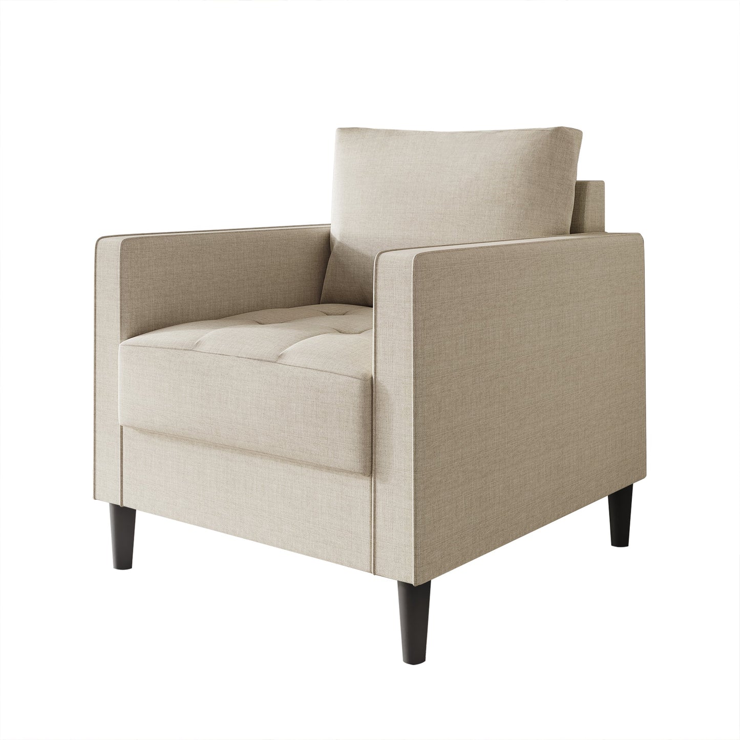 Newquay Minimalist Linen Upholstered Arm Chair