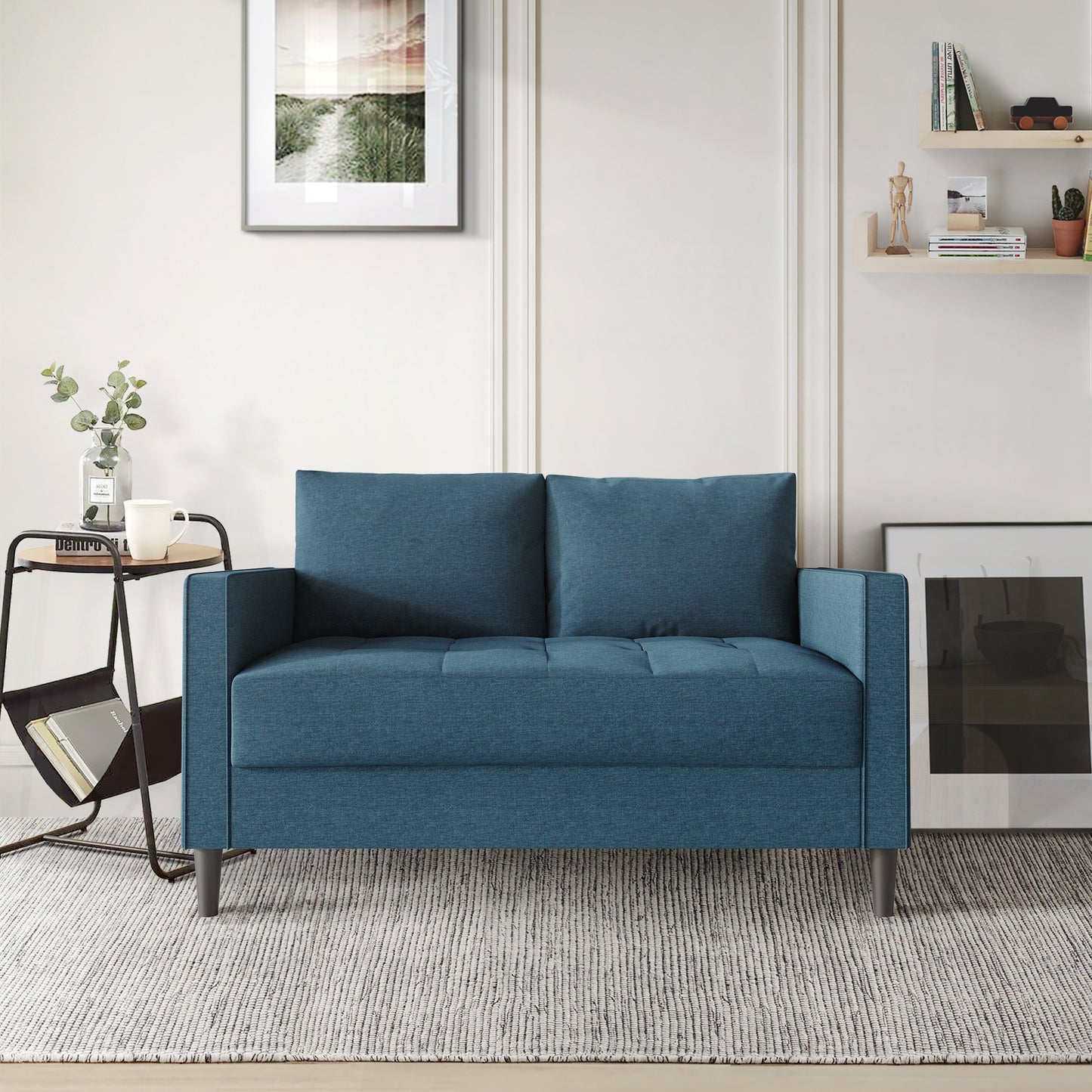 Newquay Minimalist Linen Upholstered Loveseat