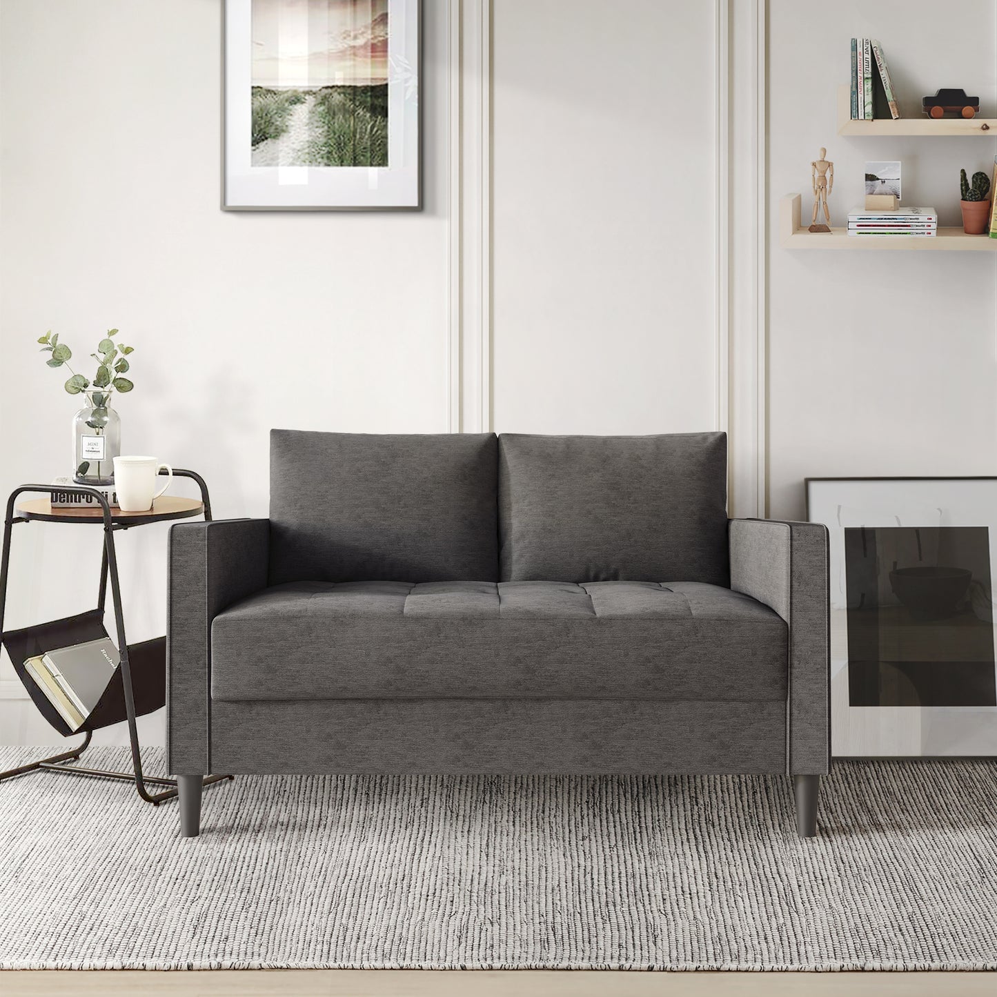 Newquay Minimalist Linen Upholstered Loveseat