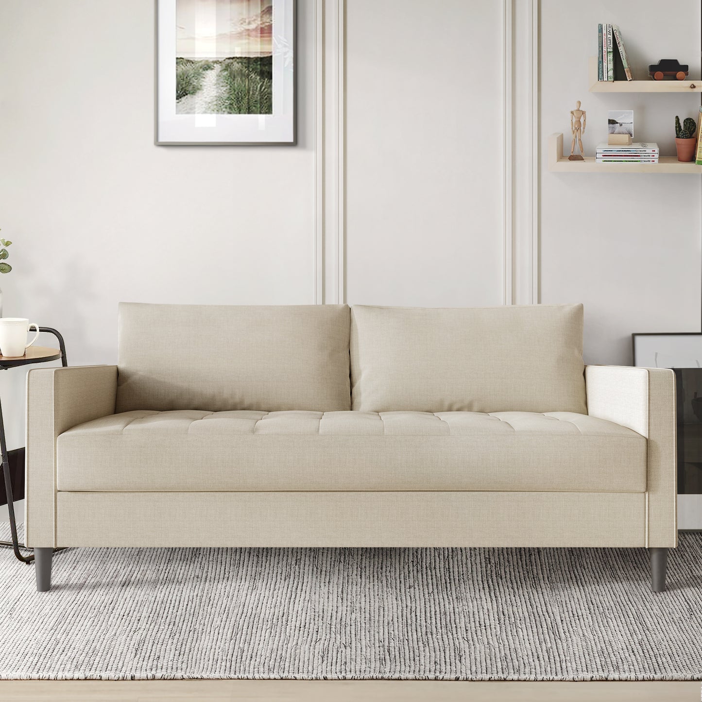 Newquay Minimalist Linen Upholstered Sofa