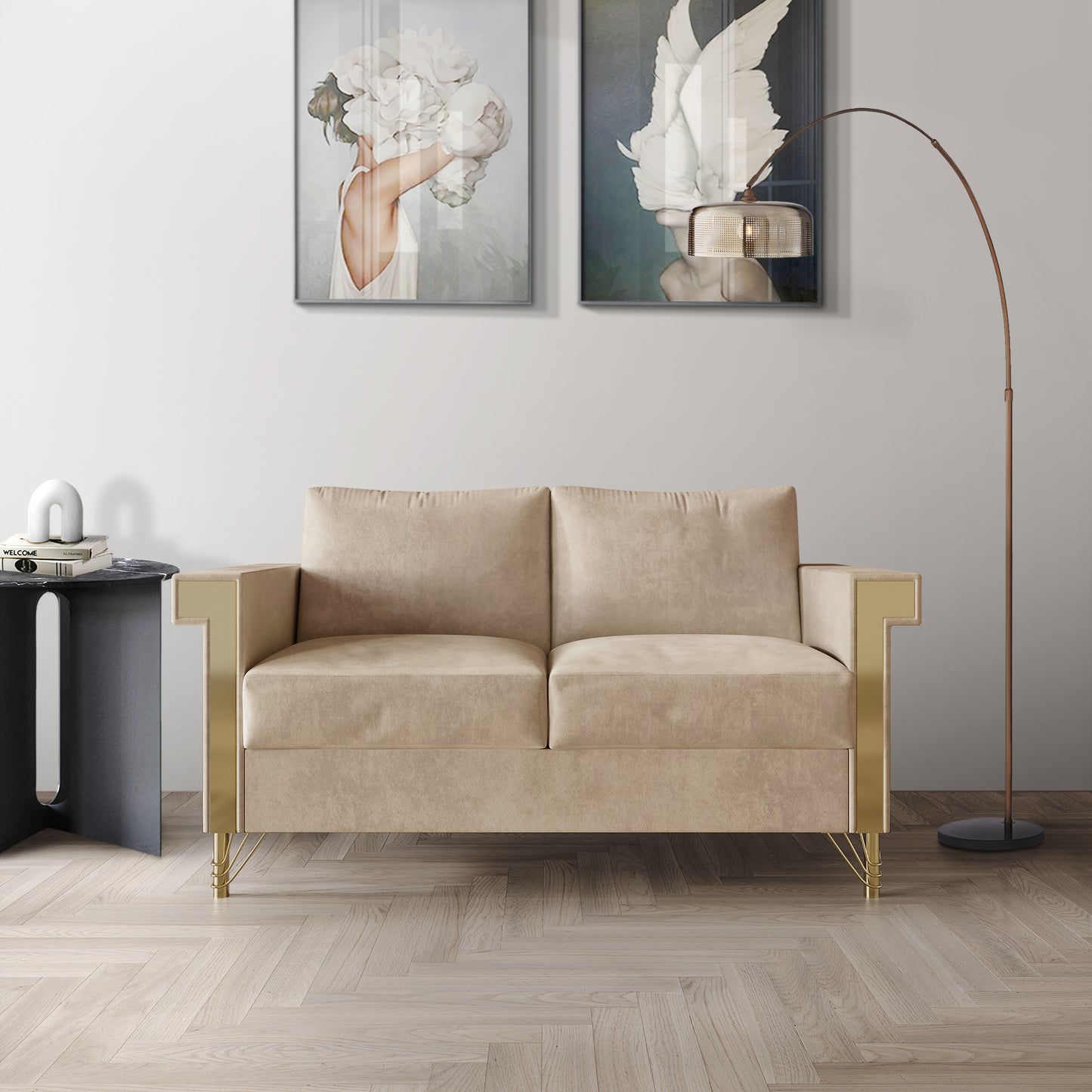 Snaresbrook Velvet Upholstered Loveseat