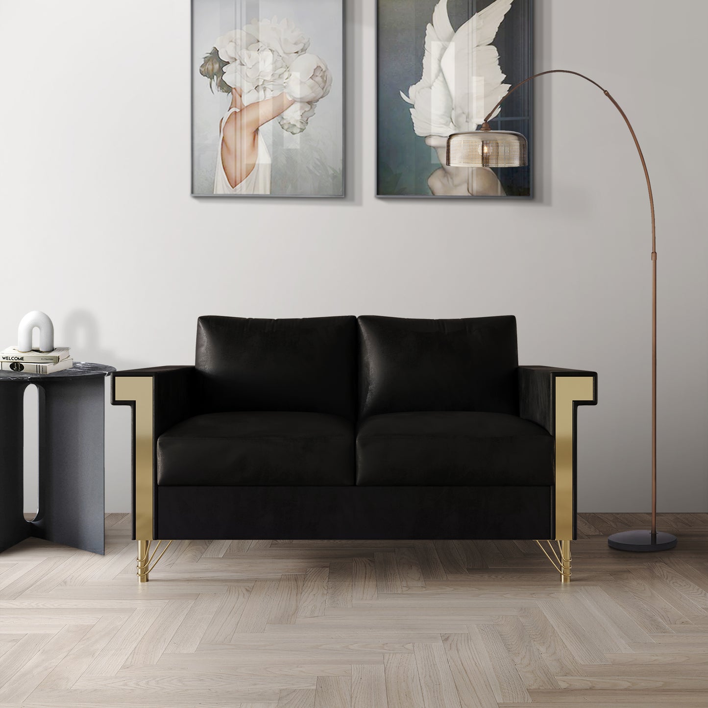 Snaresbrook Velvet Upholstered Loveseat