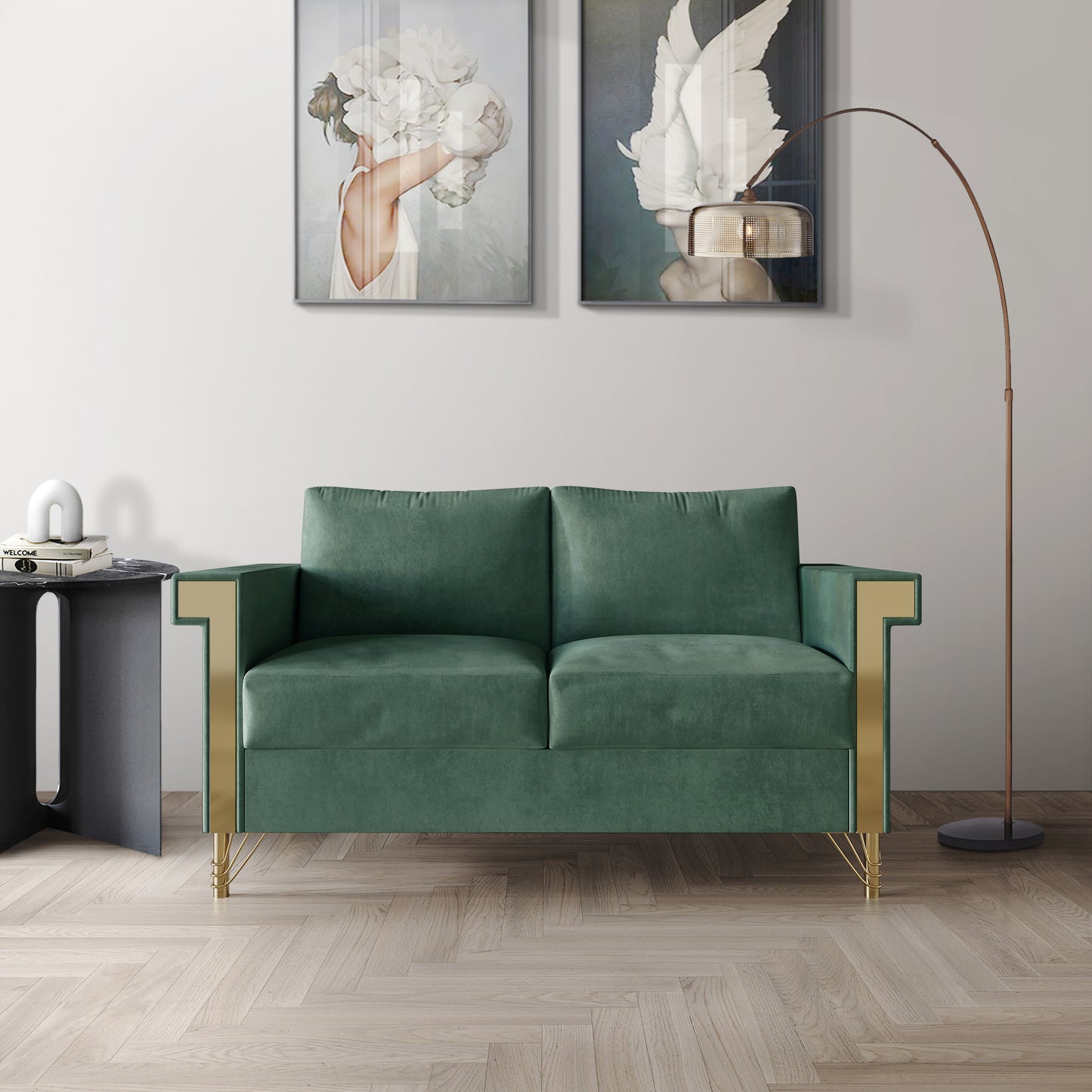 Snaresbrook Velvet Upholstered Loveseat