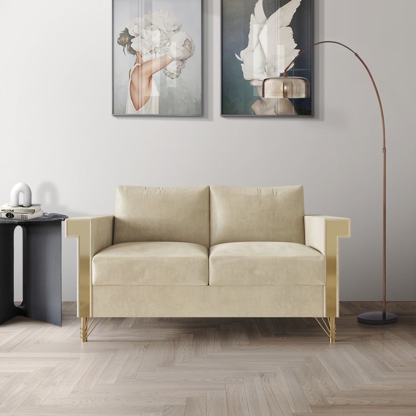 Snaresbrook Velvet Upholstered Loveseat