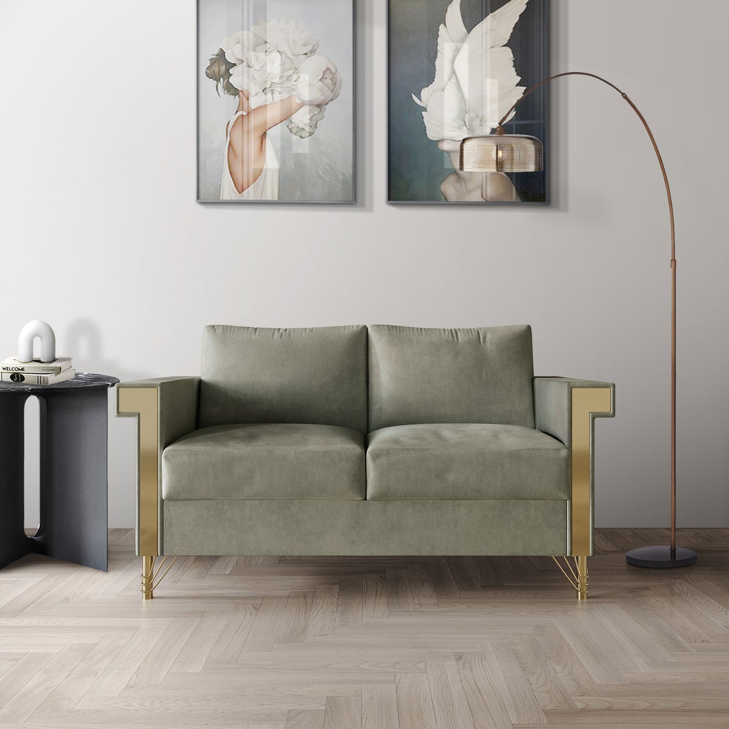 Snaresbrook Velvet Upholstered Loveseat