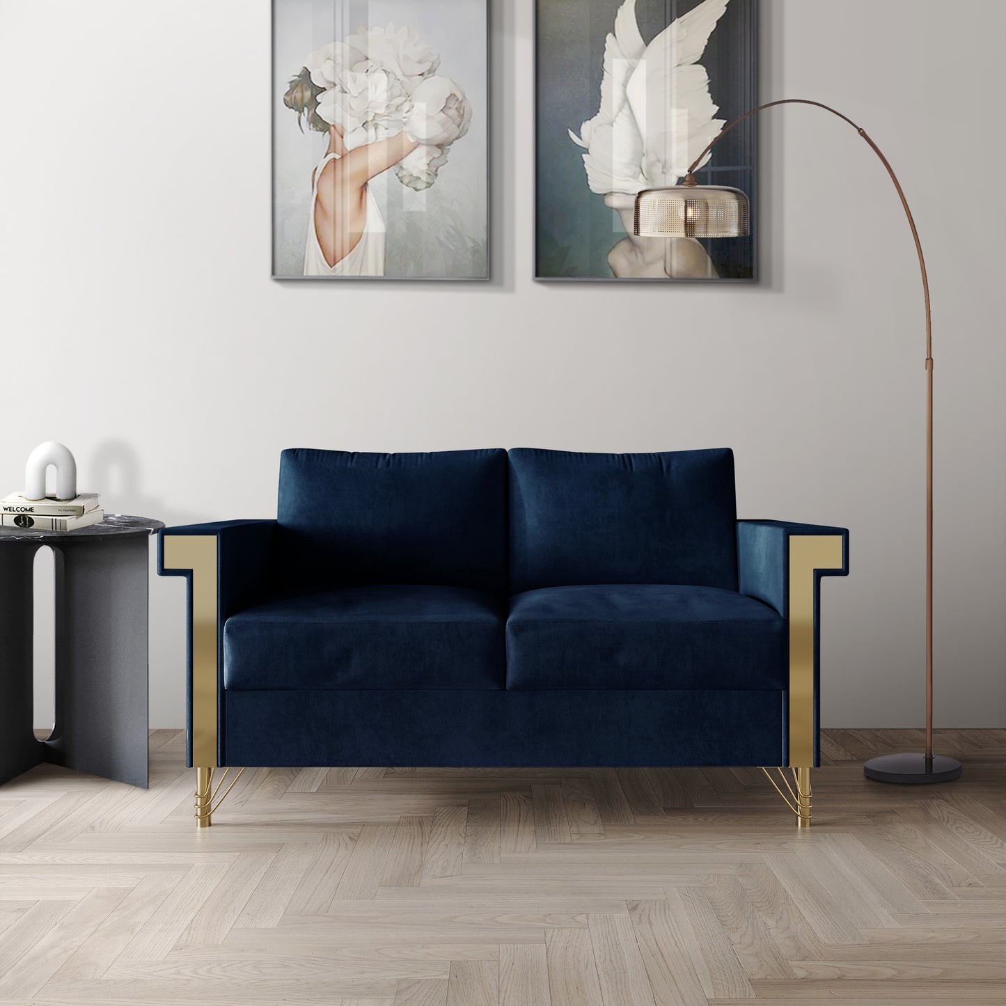 Snaresbrook Velvet Upholstered Loveseat
