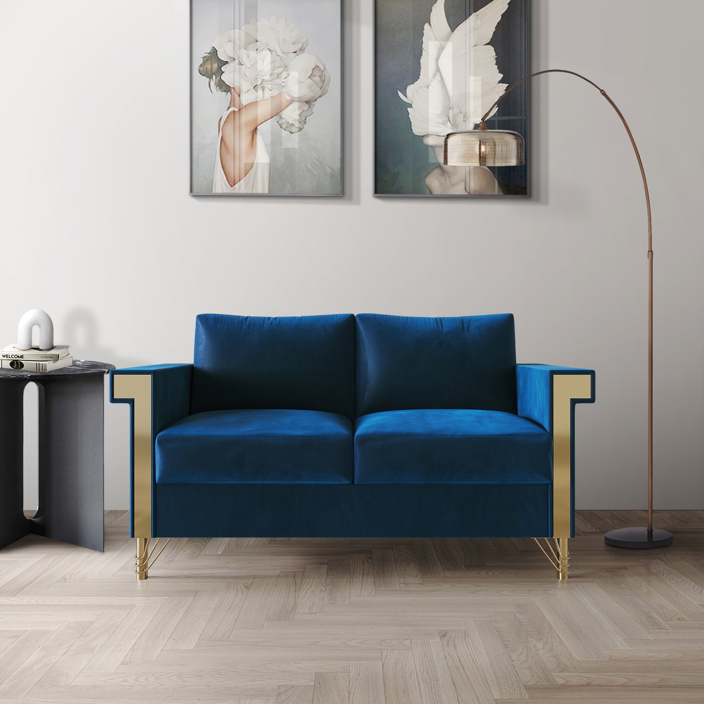 Snaresbrook Velvet Upholstered Loveseat
