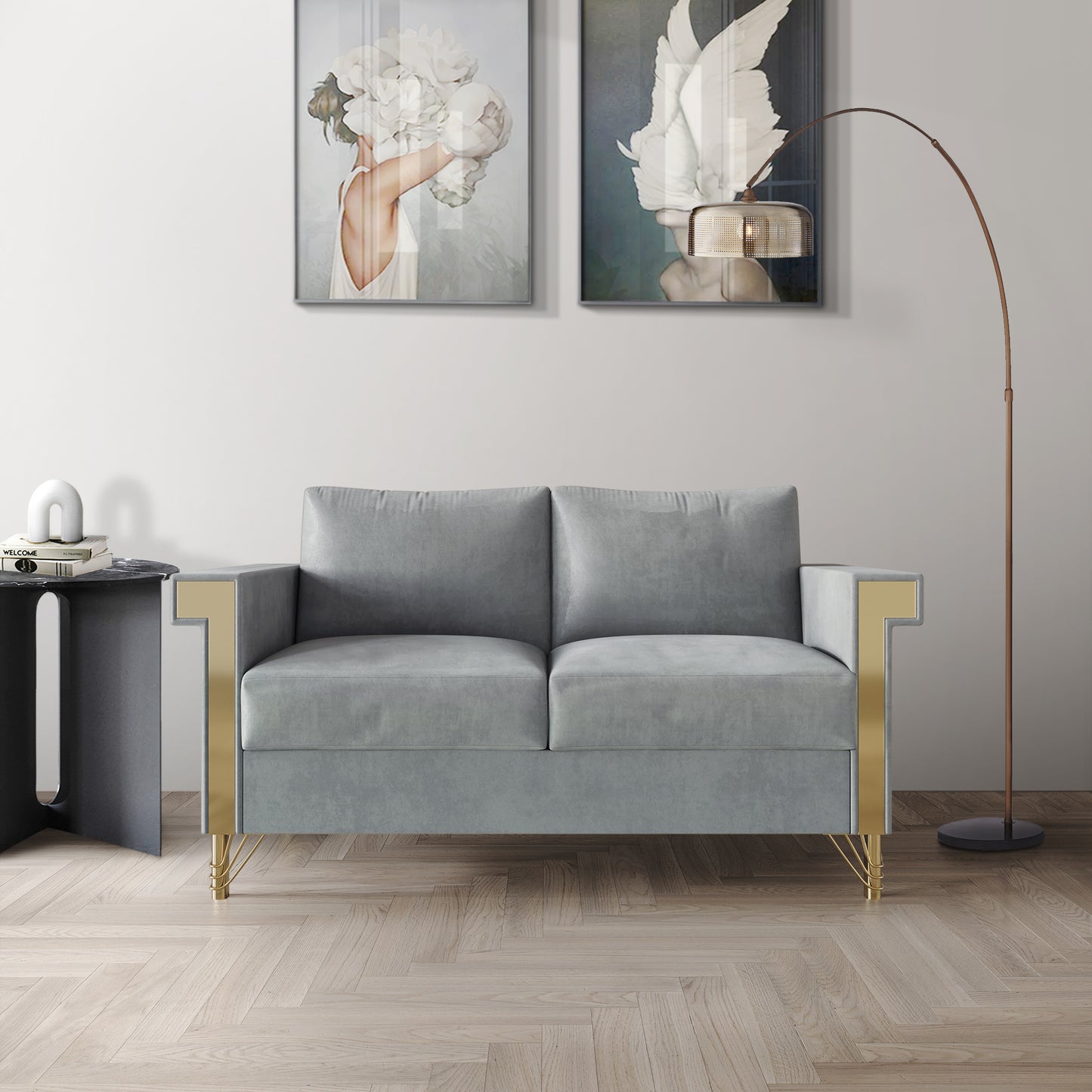 Snaresbrook Velvet Upholstered Loveseat