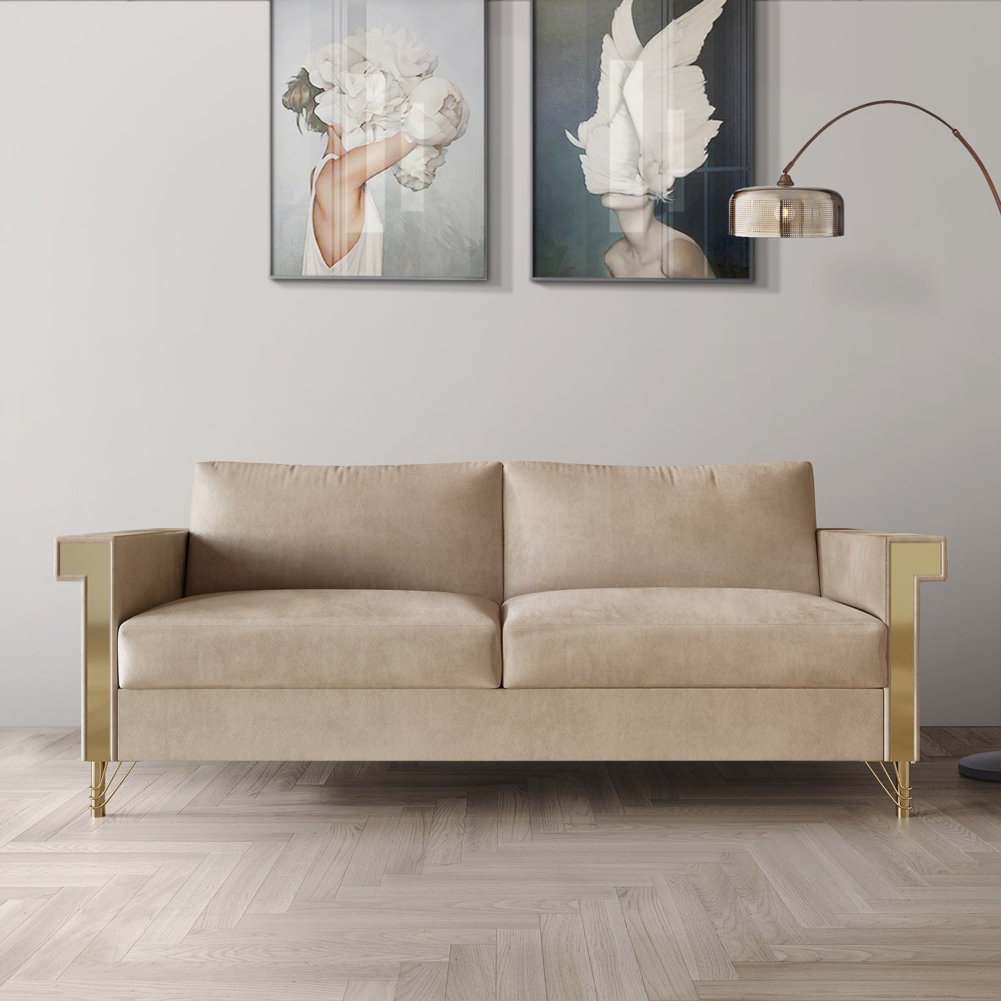 Snaresbrook Velvet Upholstered Sofa