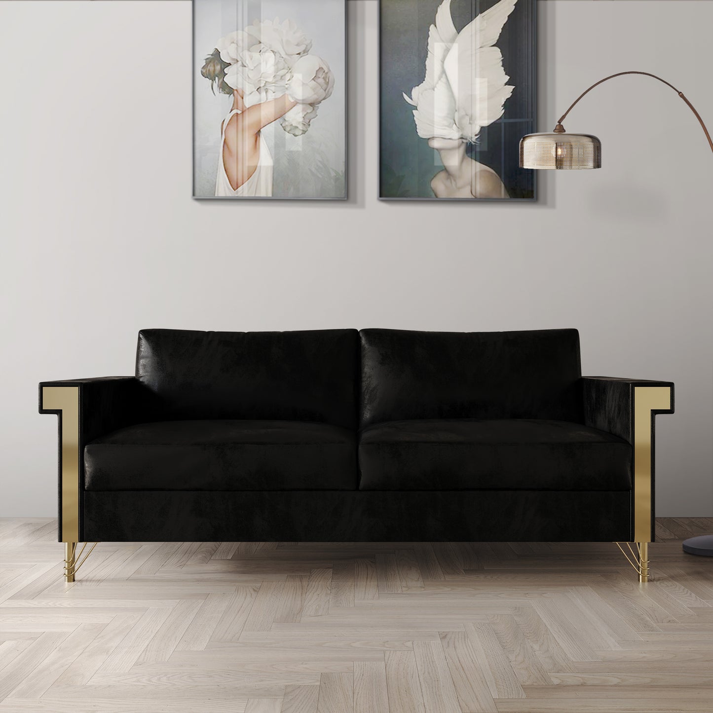 Snaresbrook Velvet Upholstered Sofa