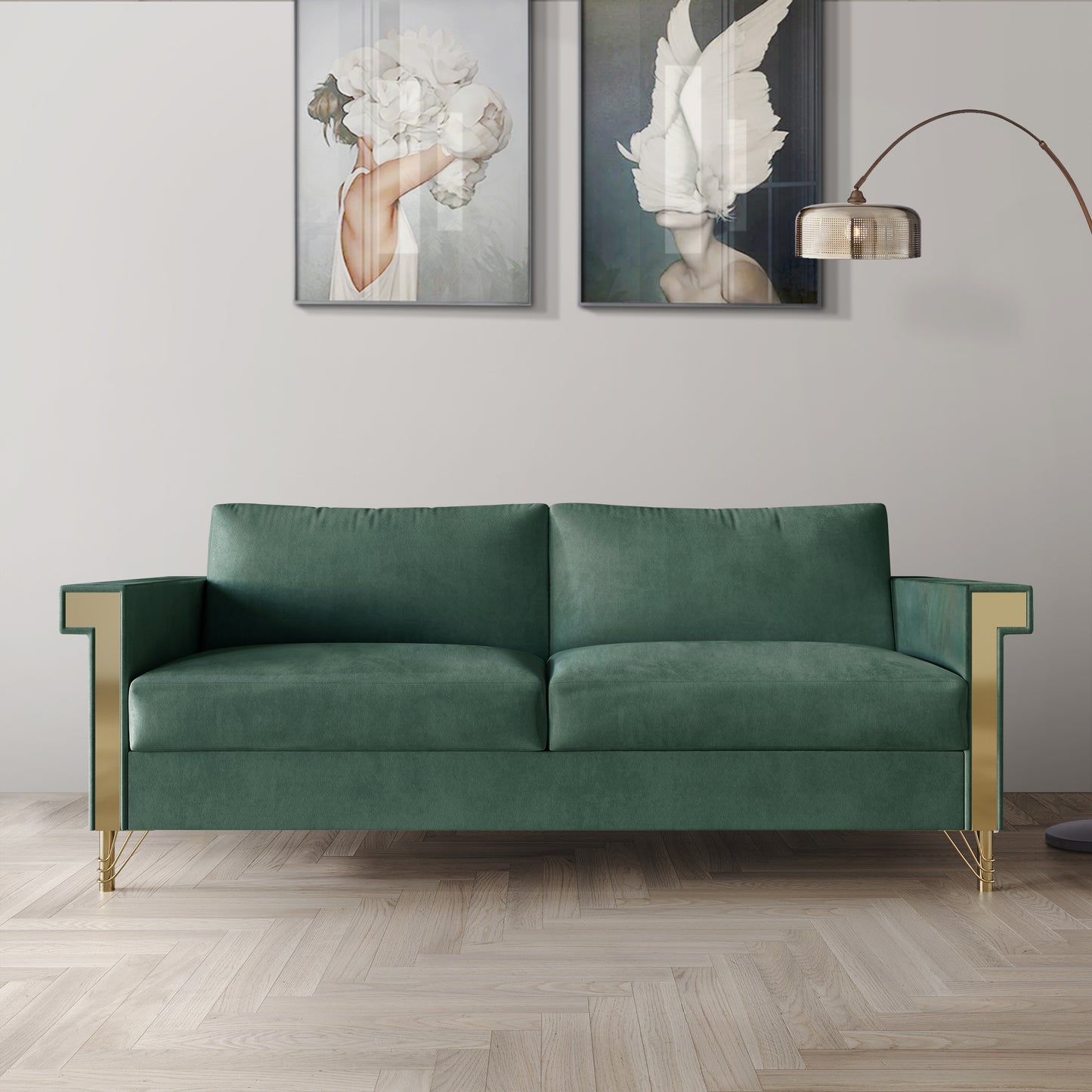 Snaresbrook Velvet Upholstered Sofa