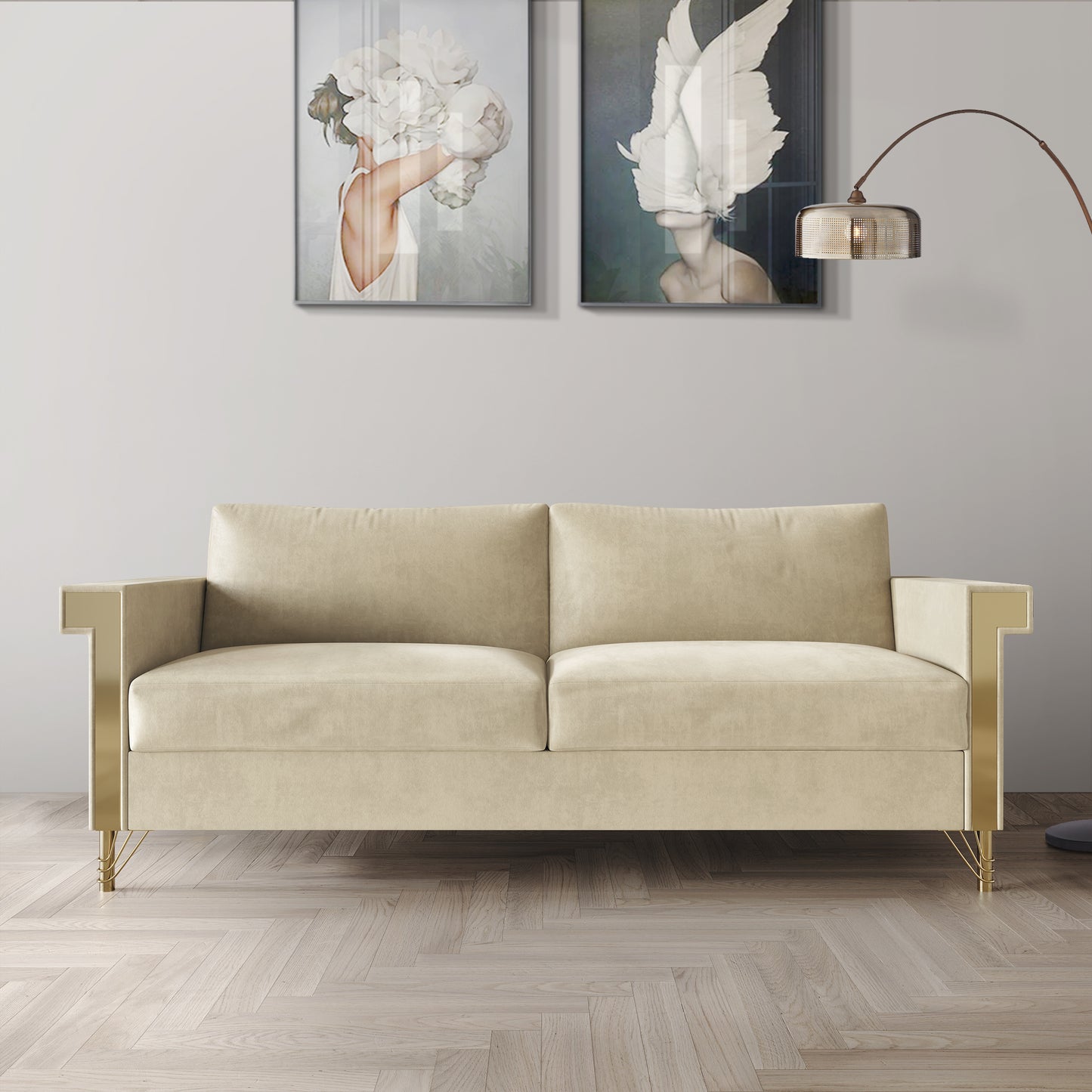 Snaresbrook Velvet Upholstered Sofa