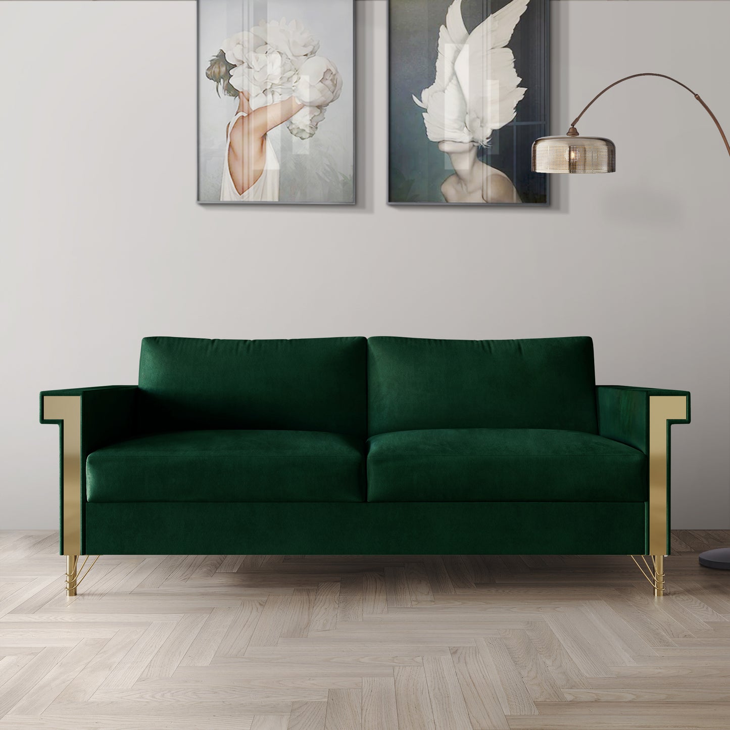 Snaresbrook Velvet Upholstered Sofa