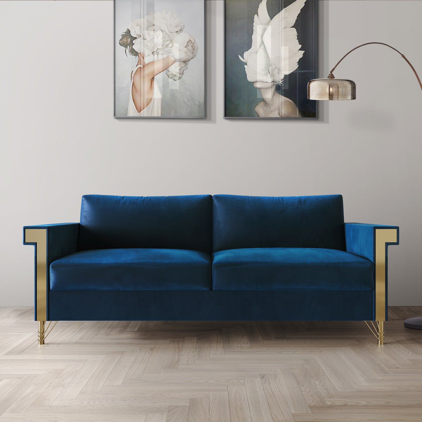 Snaresbrook Velvet Upholstered Sofa