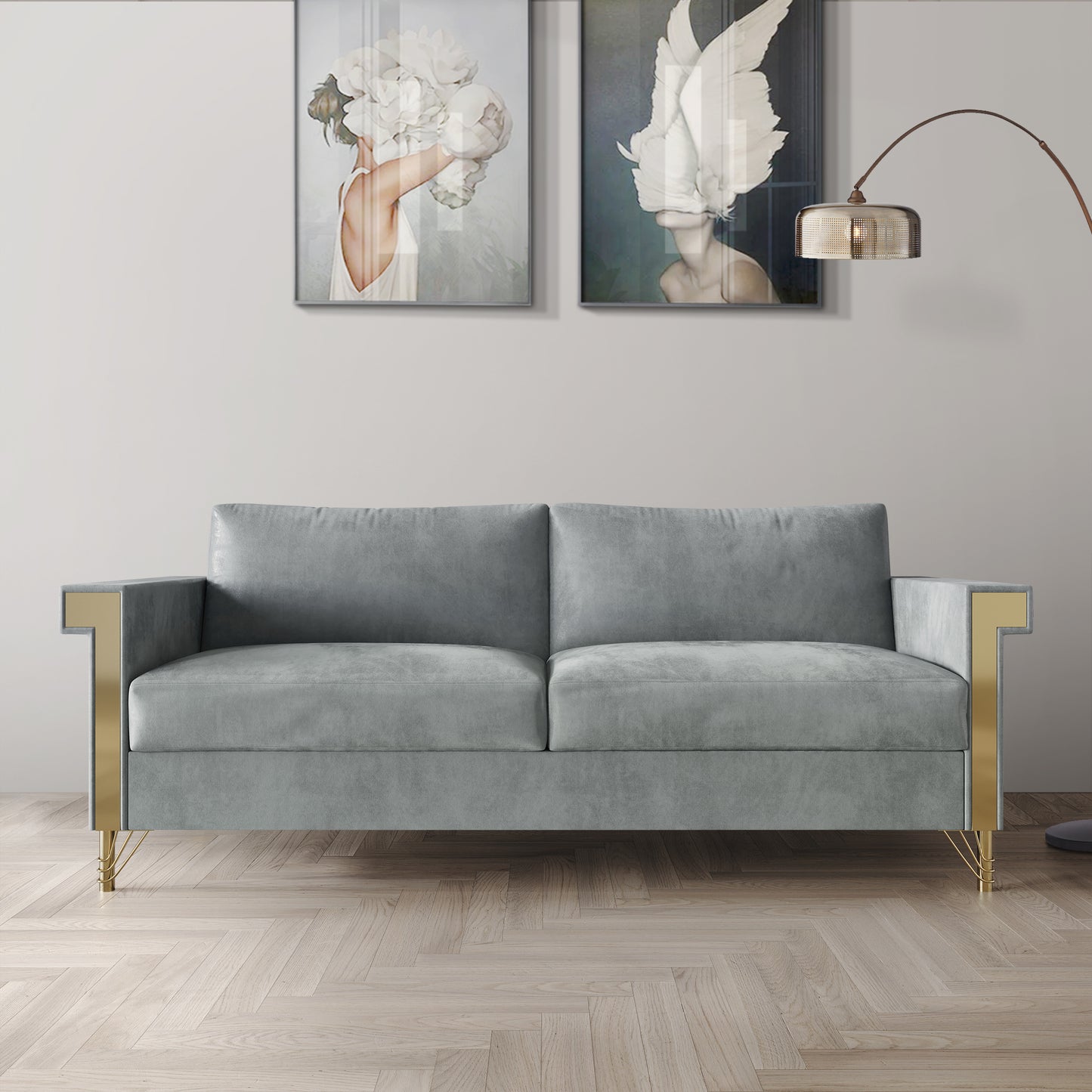 Snaresbrook Velvet Upholstered Sofa