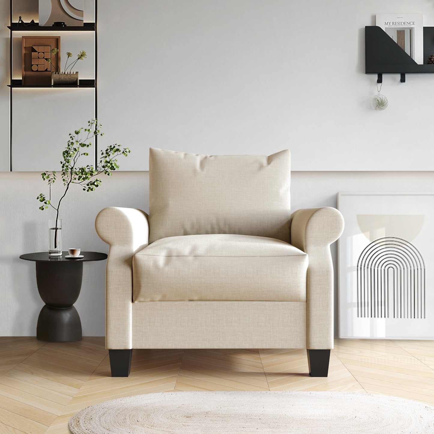 Mayner Linen Upholstered Arm Chair
