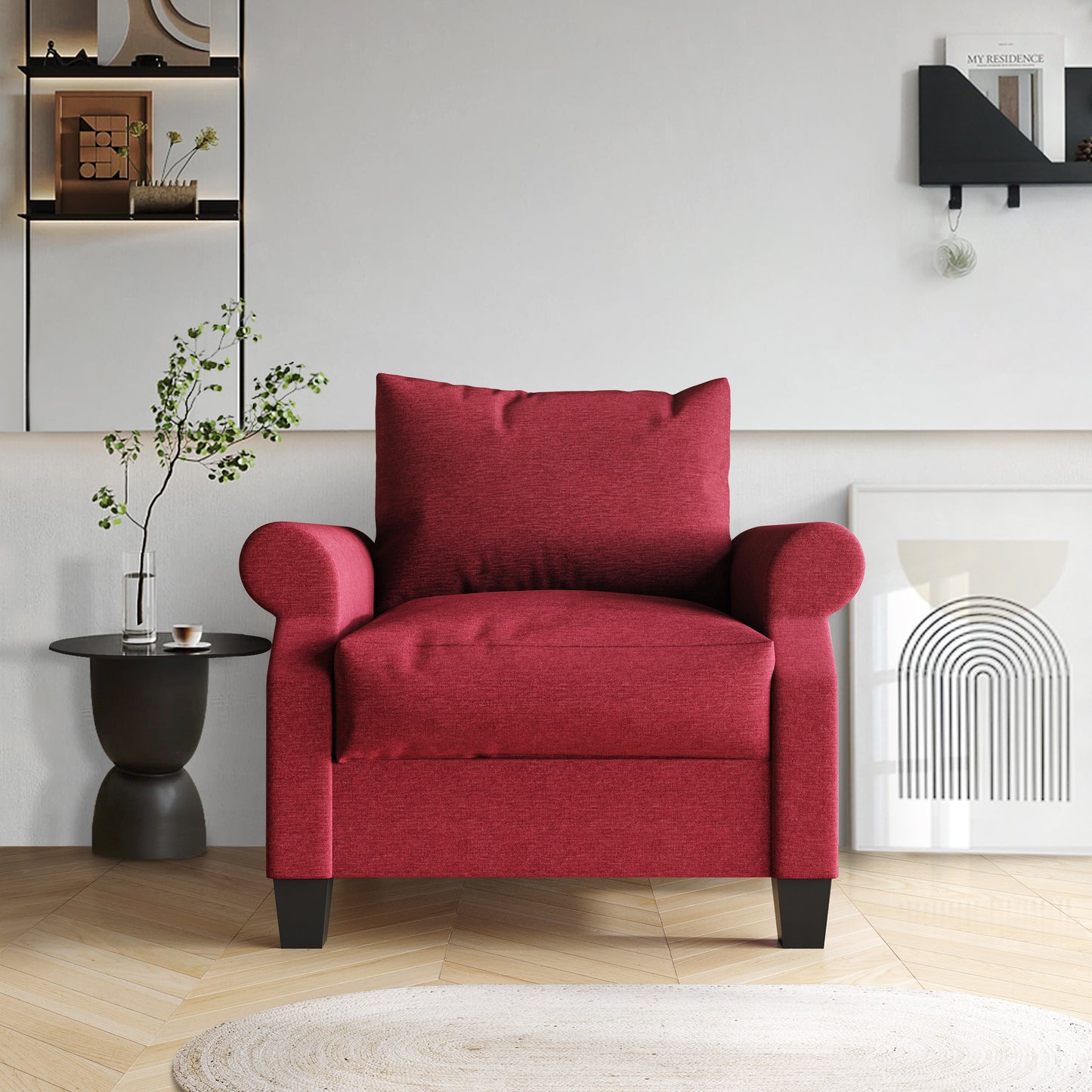 Mayner Linen Upholstered Arm Chair