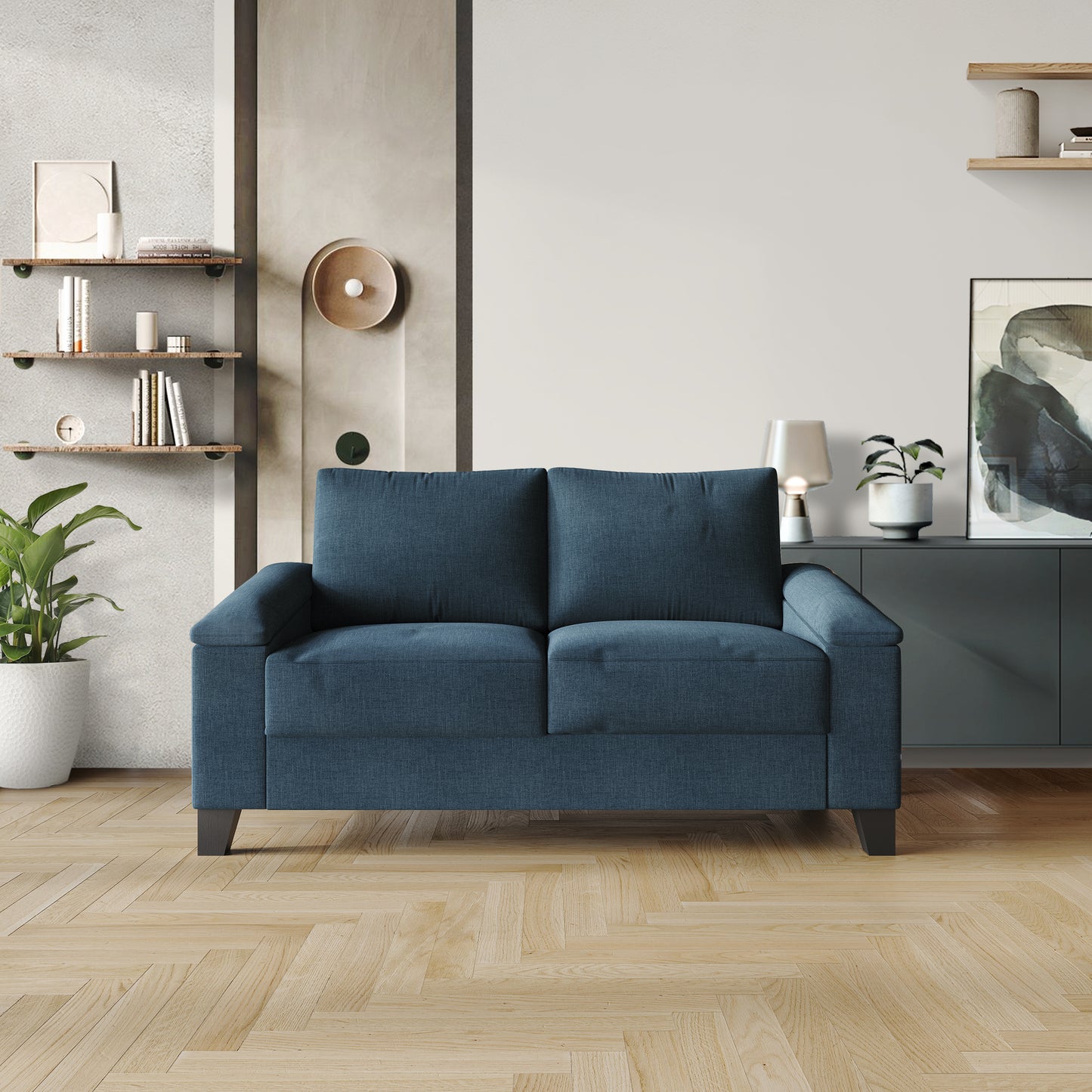 Jacqualyn Style Linen Upholstered Loveseat