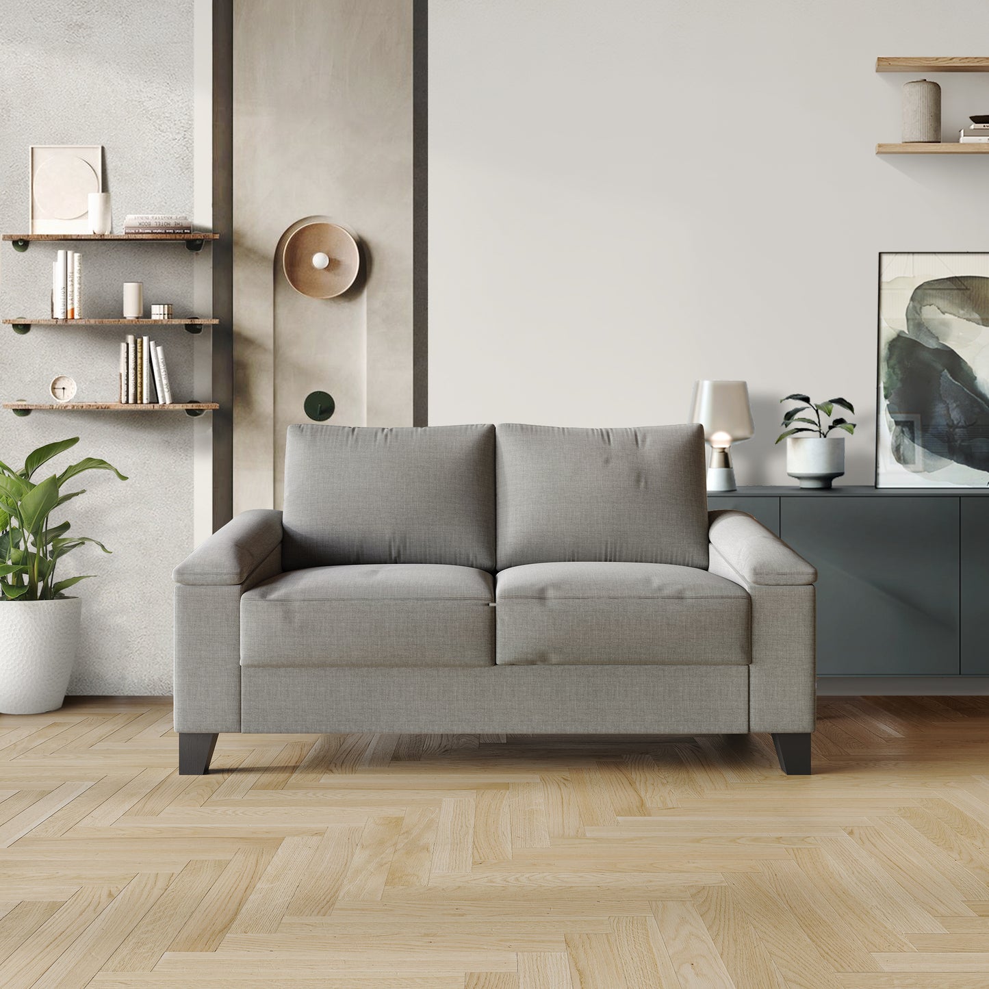 Jacqualyn Style Linen Upholstered Loveseat