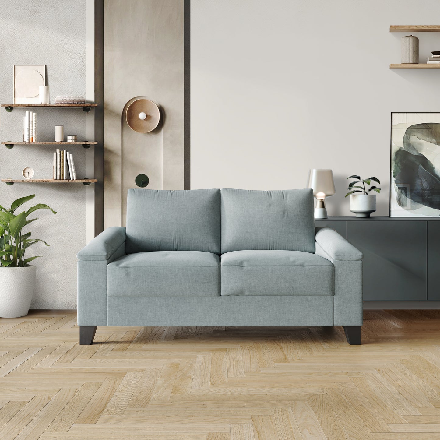 Jacqualyn Style Linen Upholstered Loveseat