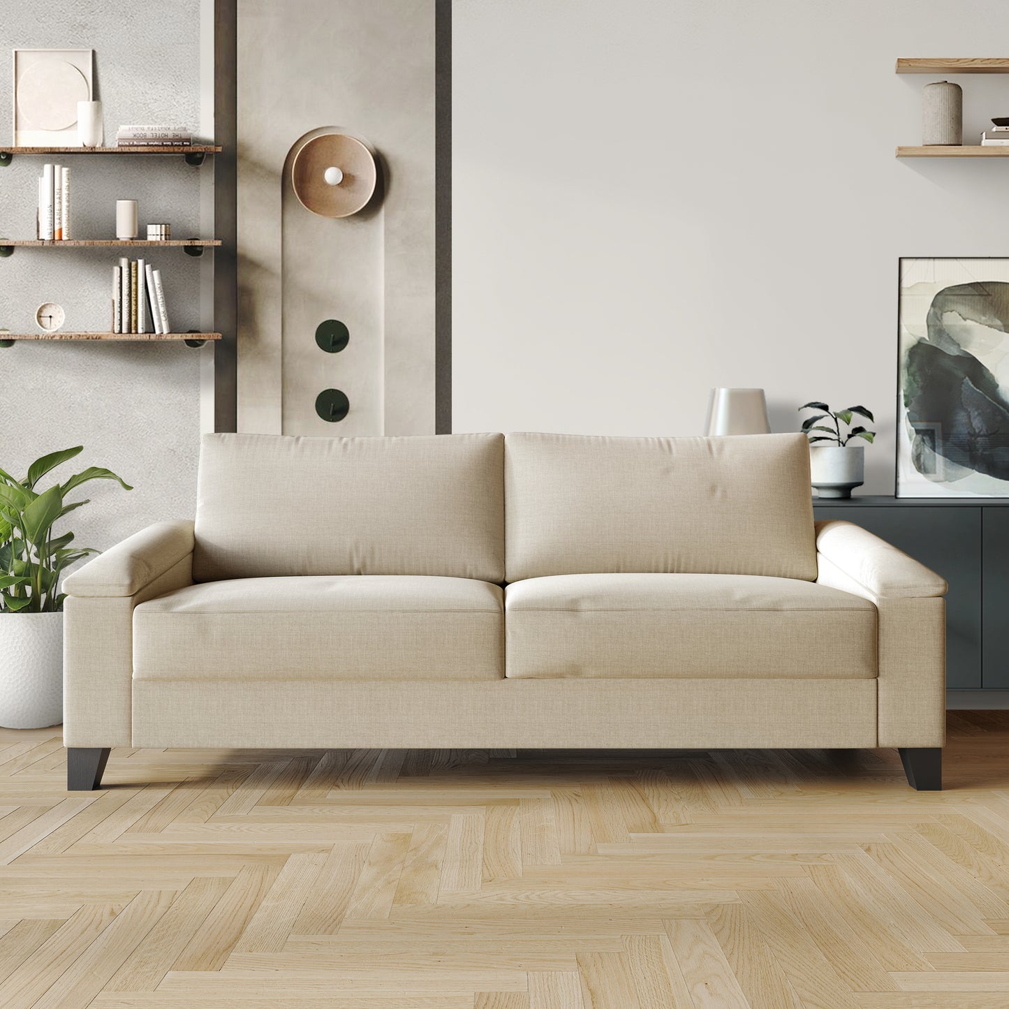 Jacqualyn Style Linen Upholstered Sofa
