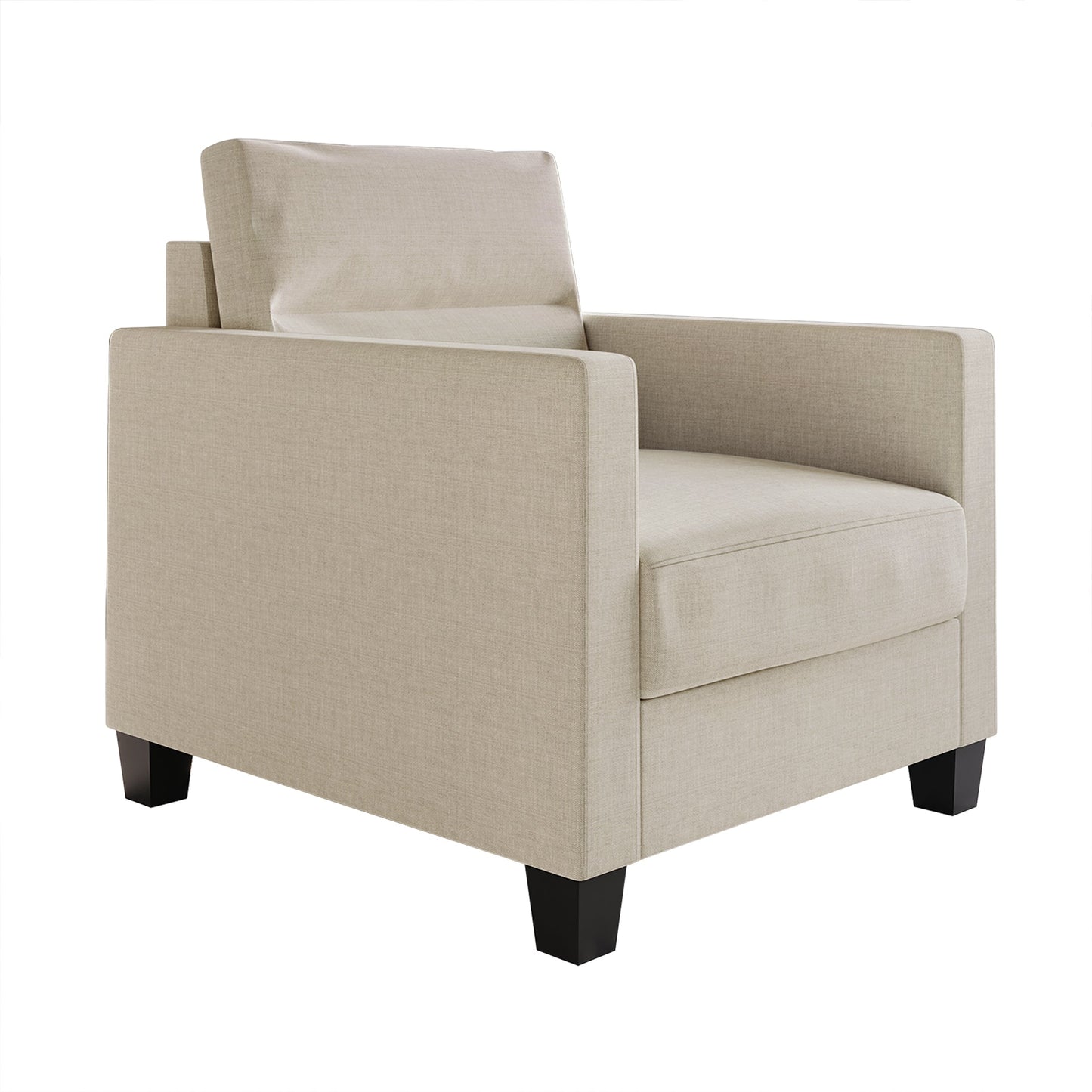 Macy Clean and Minimalist Linen Upholstered Arm Chair