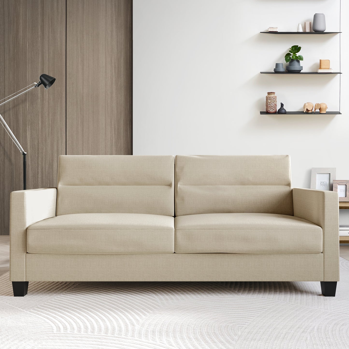 Macy Clean and Minimalist Linen Upholstered Sofa