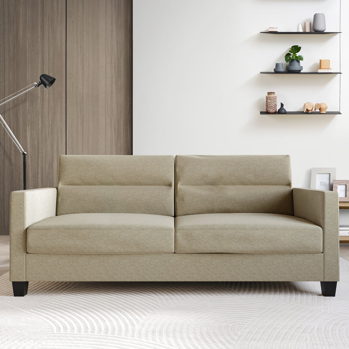 Macy Clean and Minimalist Linen Upholstered Sofa