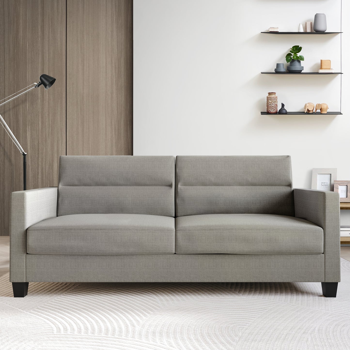 Macy Clean and Minimalist Linen Upholstered Sofa