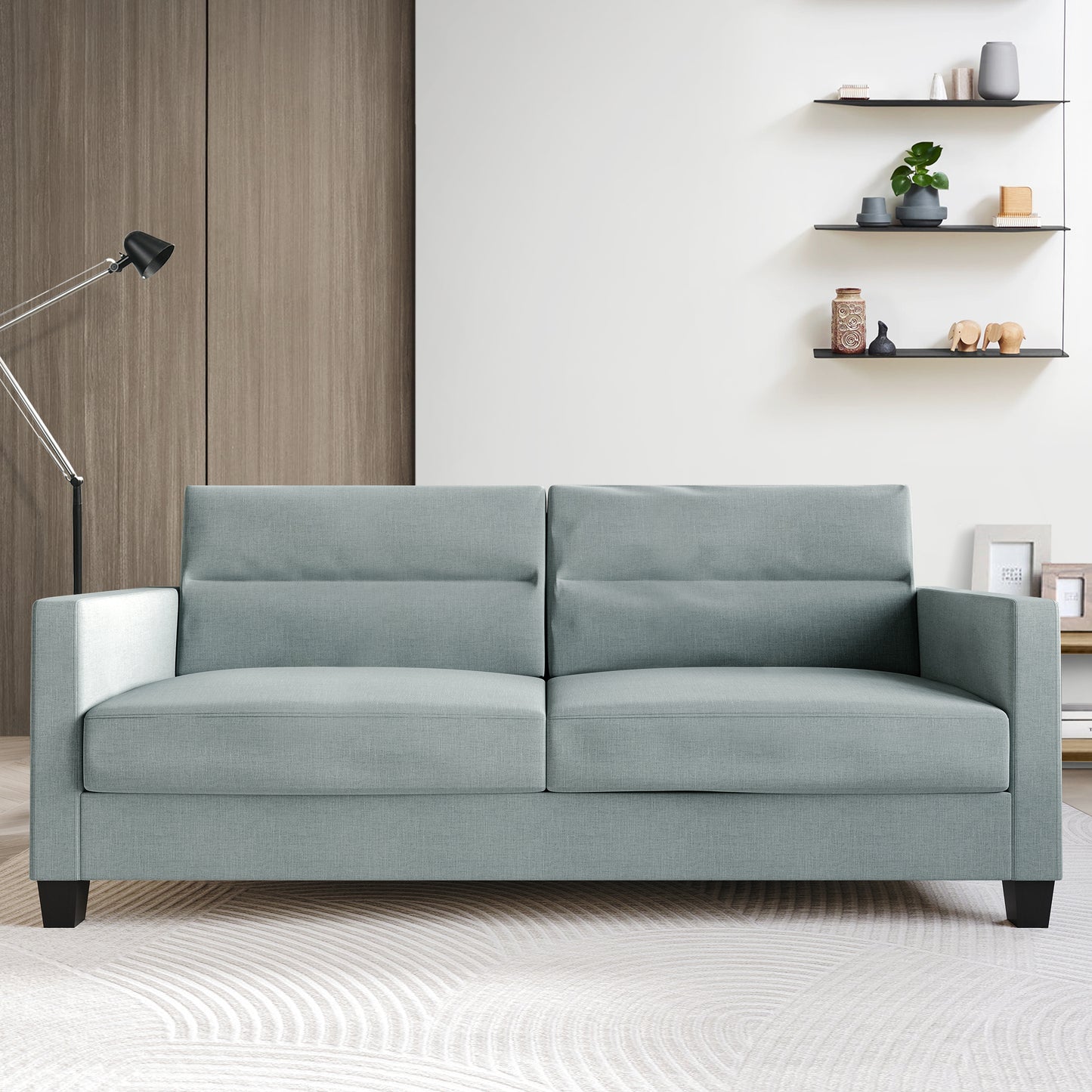 Macy Clean and Minimalist Linen Upholstered Sofa