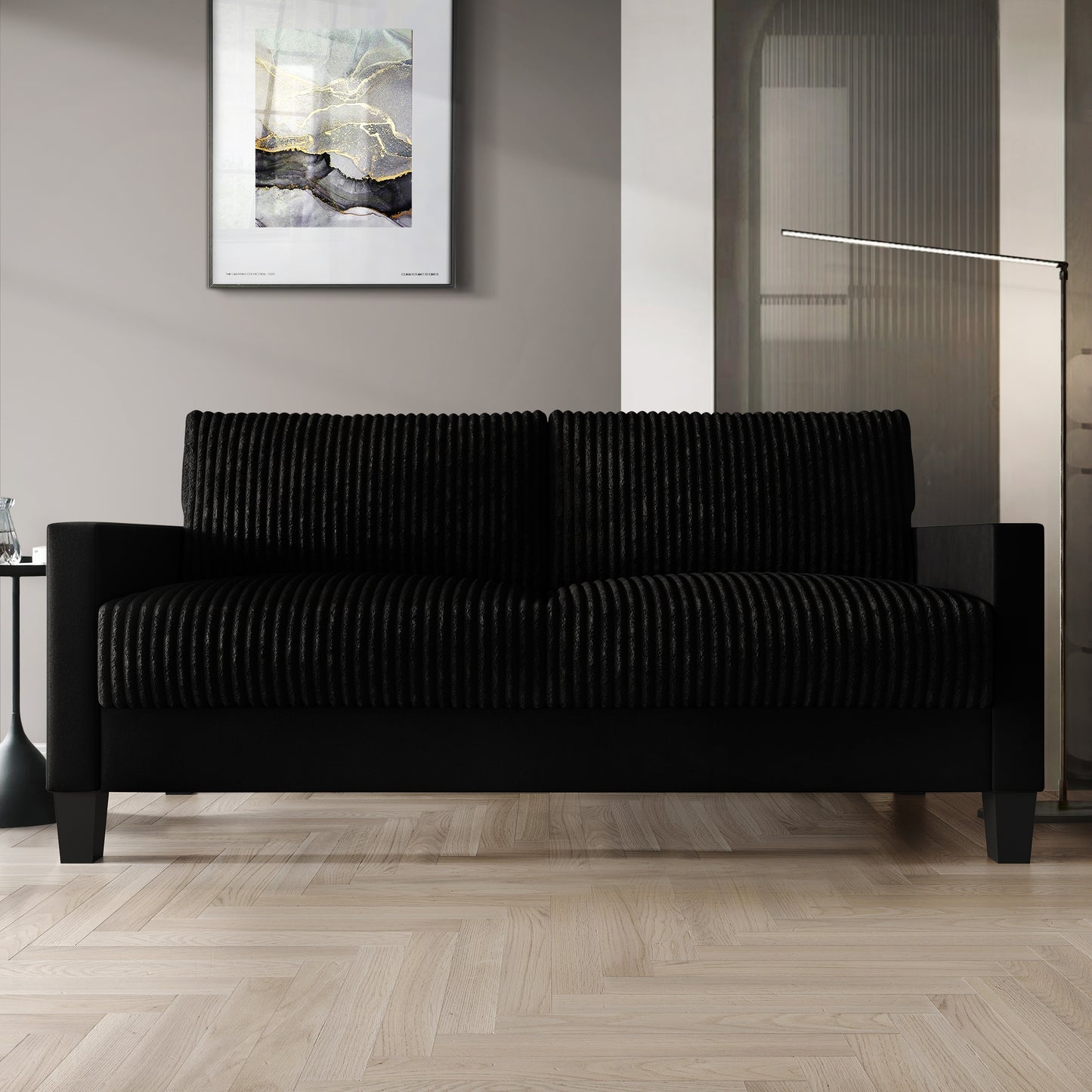 Shadybrook Mid-Century Modern Velvet Upholstered Sofa
