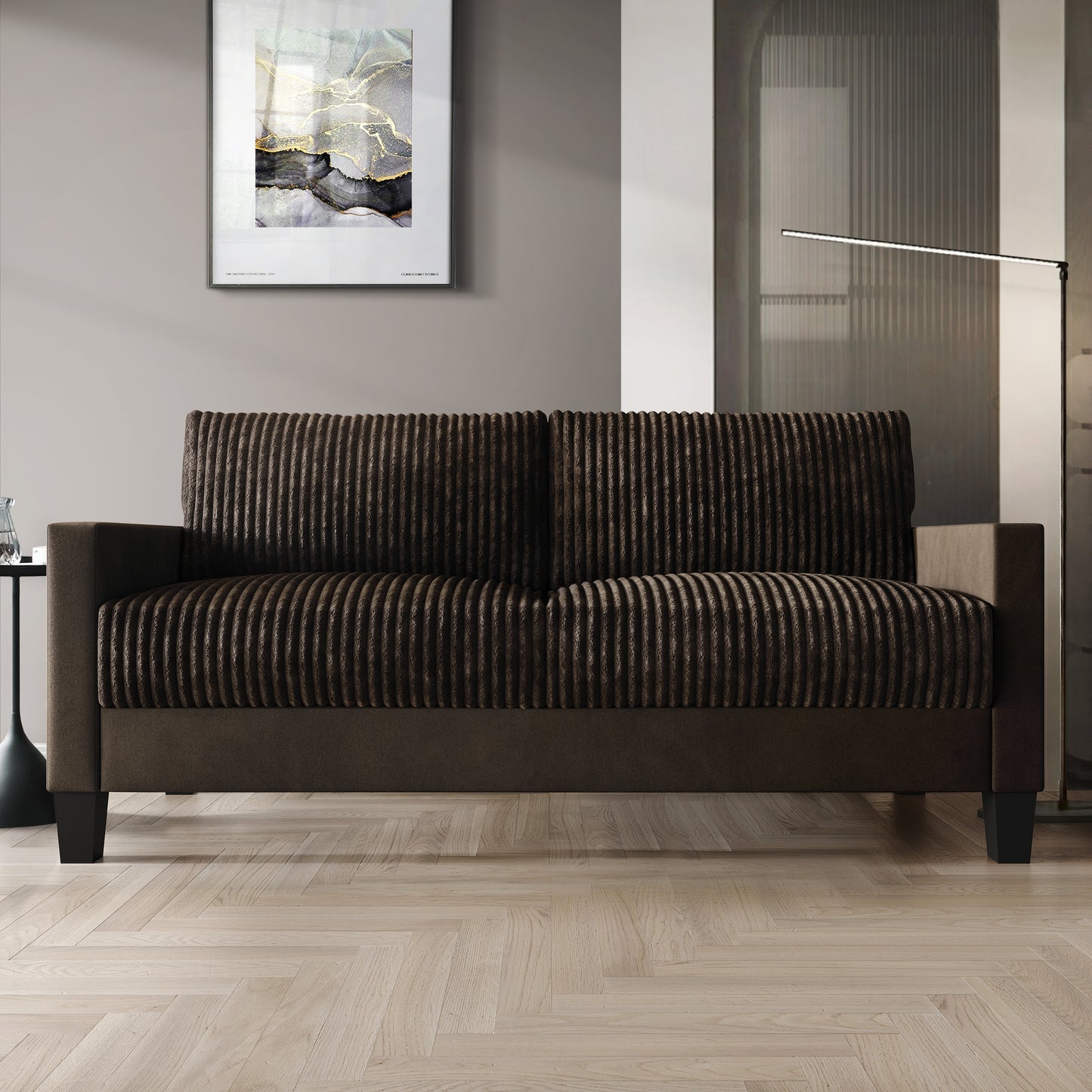 Shadybrook Mid-Century Modern Velvet Upholstered Sofa