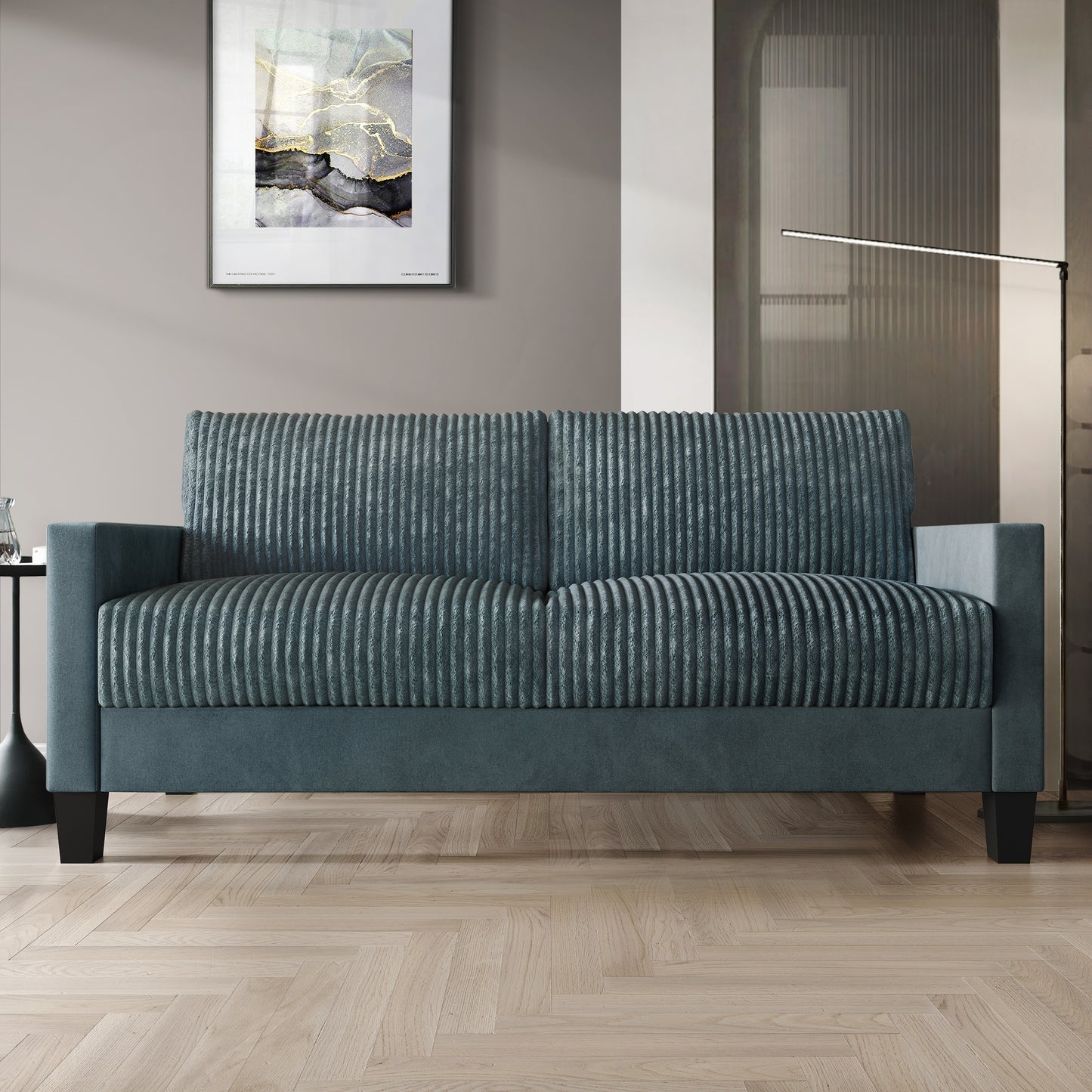 Shadybrook Mid-Century Modern Velvet Upholstered Sofa