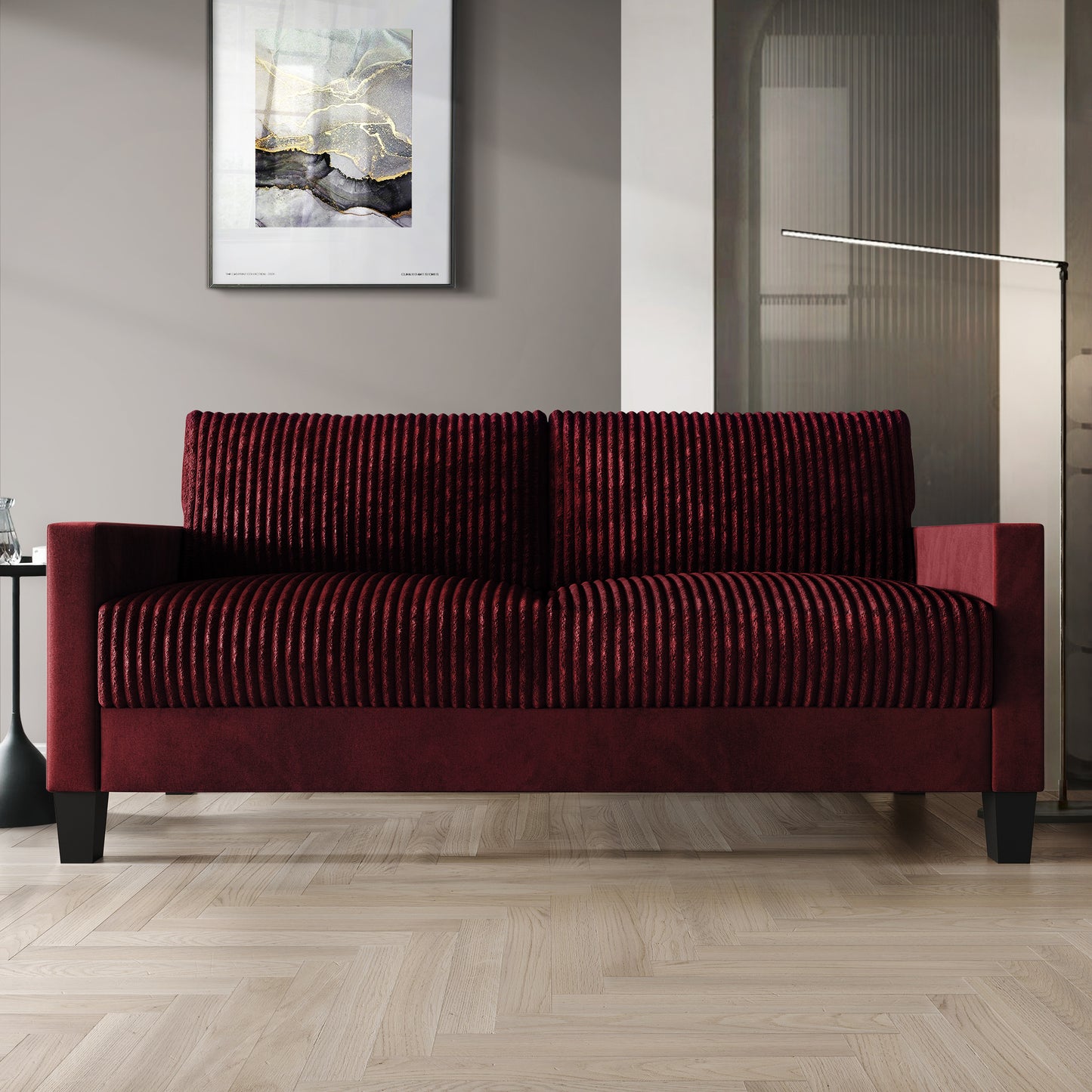 Shadybrook Mid-Century Modern Velvet Upholstered Sofa