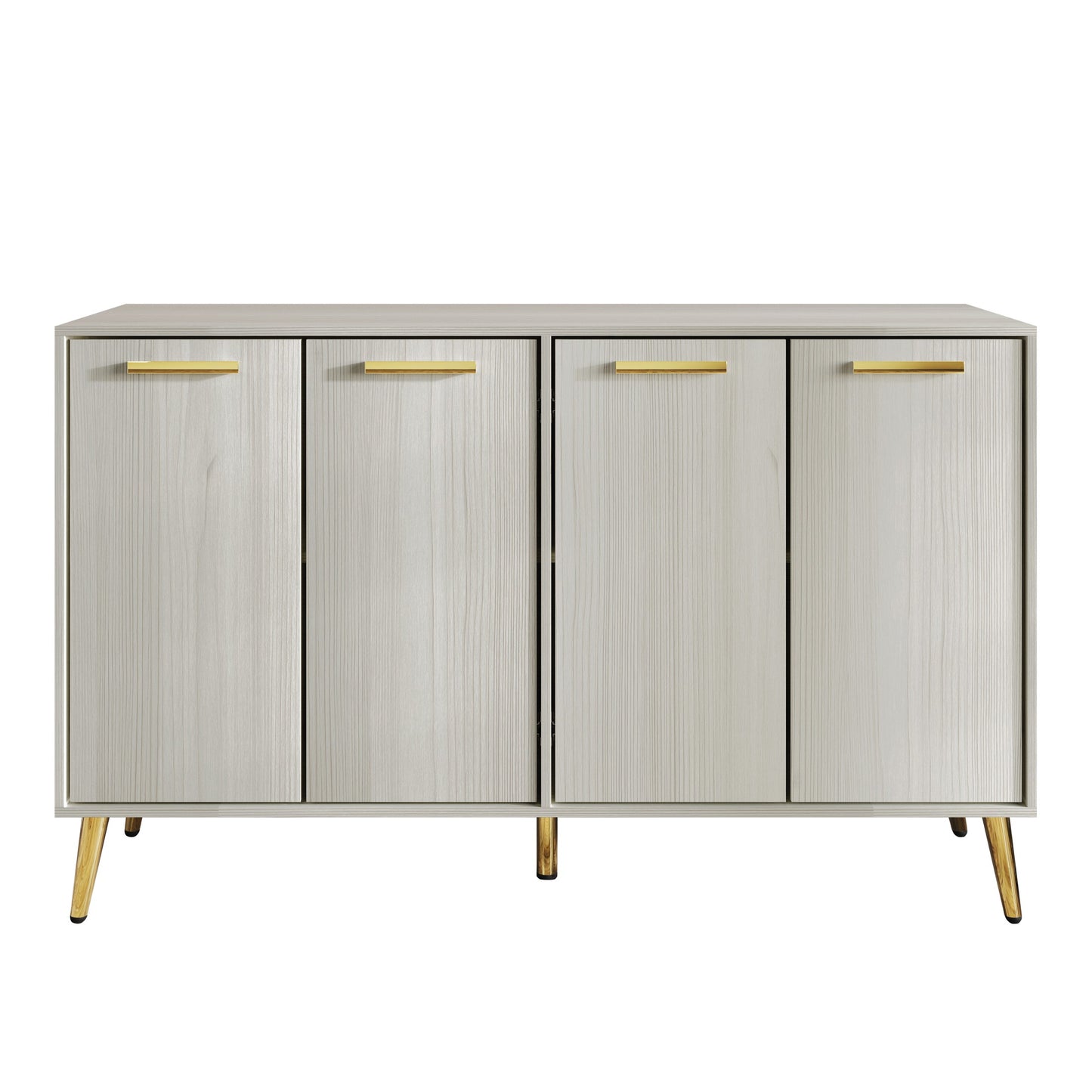 LuxeHaven Wood Sideboard with Gold Accents