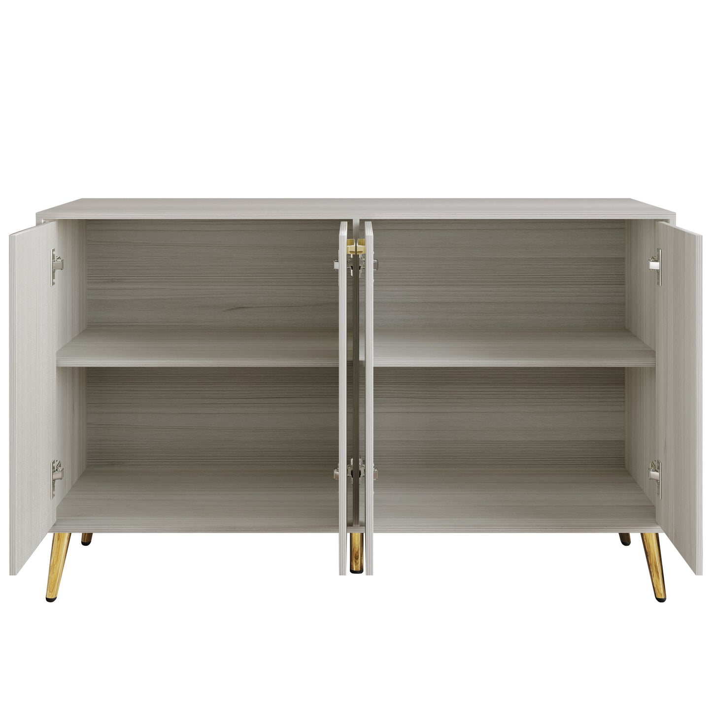 LuxeHaven Wood Sideboard with Gold Accents