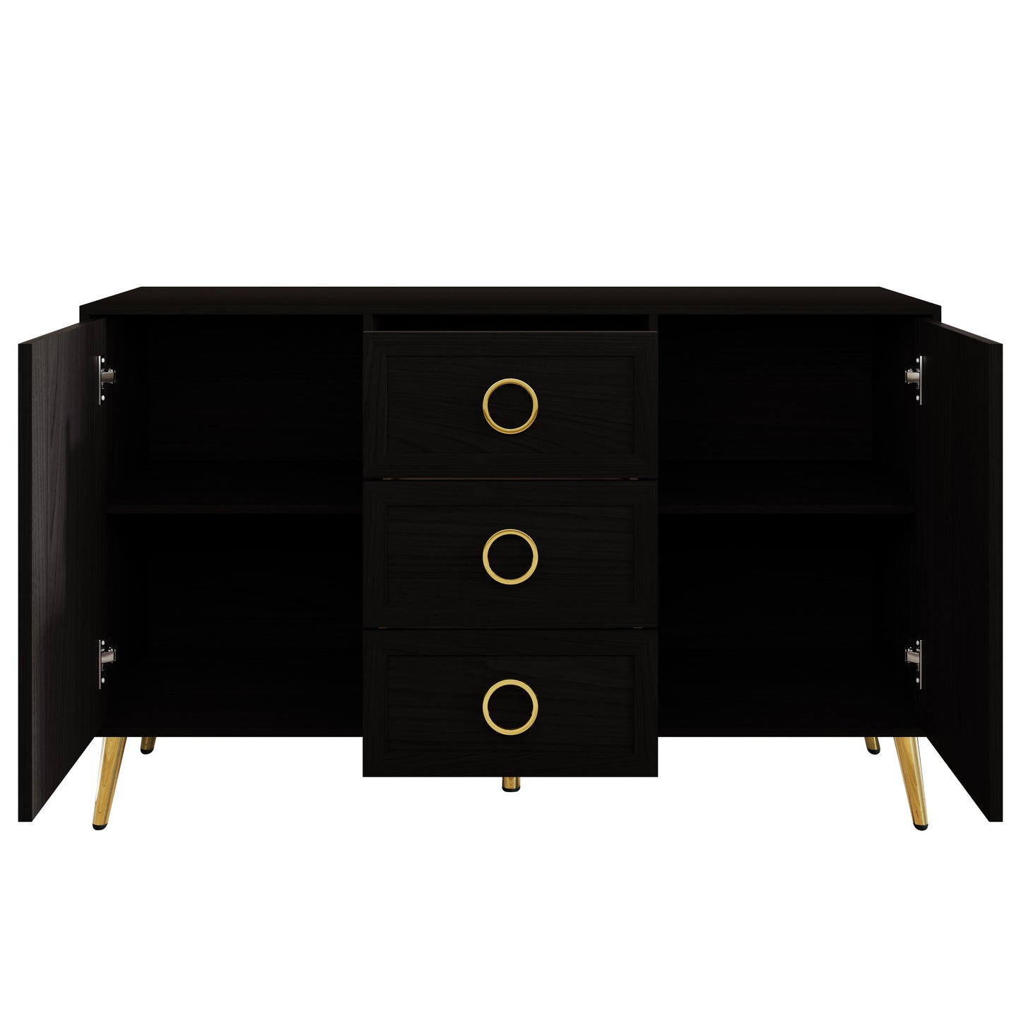 LuxeHavin Sideboard with Drawers & Gold Handles