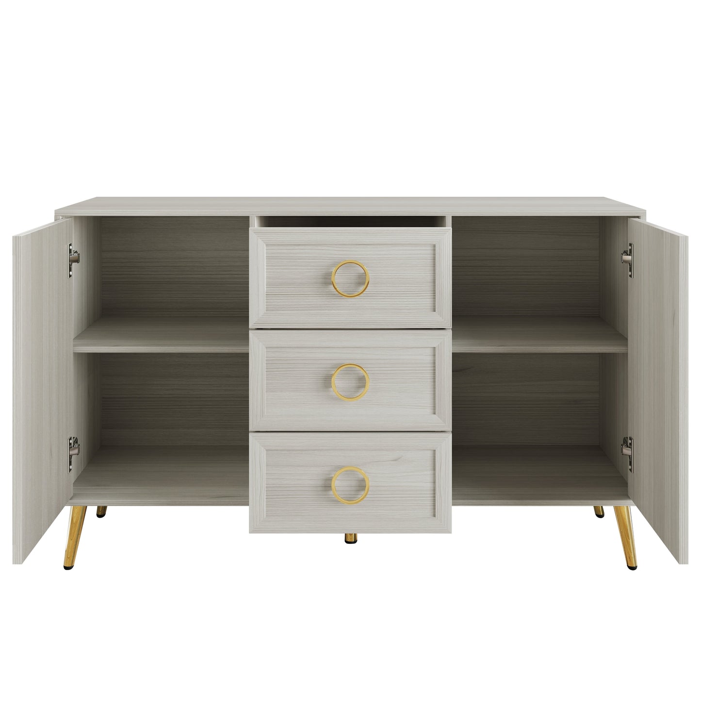 LuxeHavin Sideboard with Drawers & Gold Handles