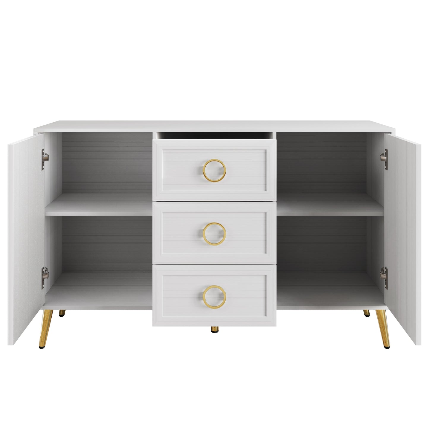LuxeHavin Sideboard with Drawers & Gold Handles