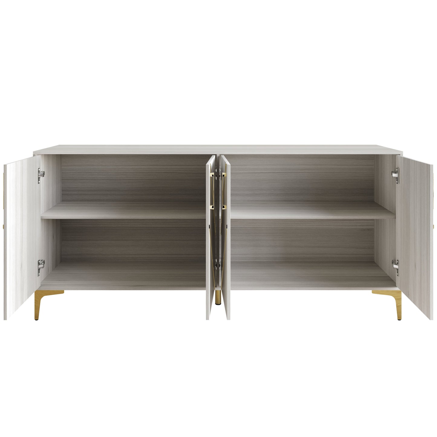 Sophisty Buffet Cabinet with Gold Trim