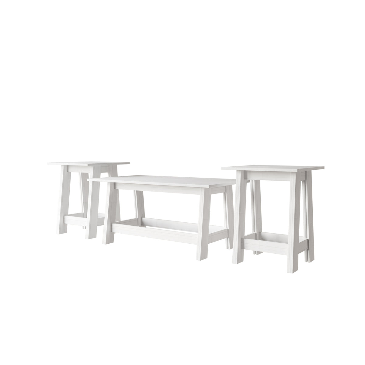 Veyra Modern Rustic Wood Table Set with Spacious Tabletops