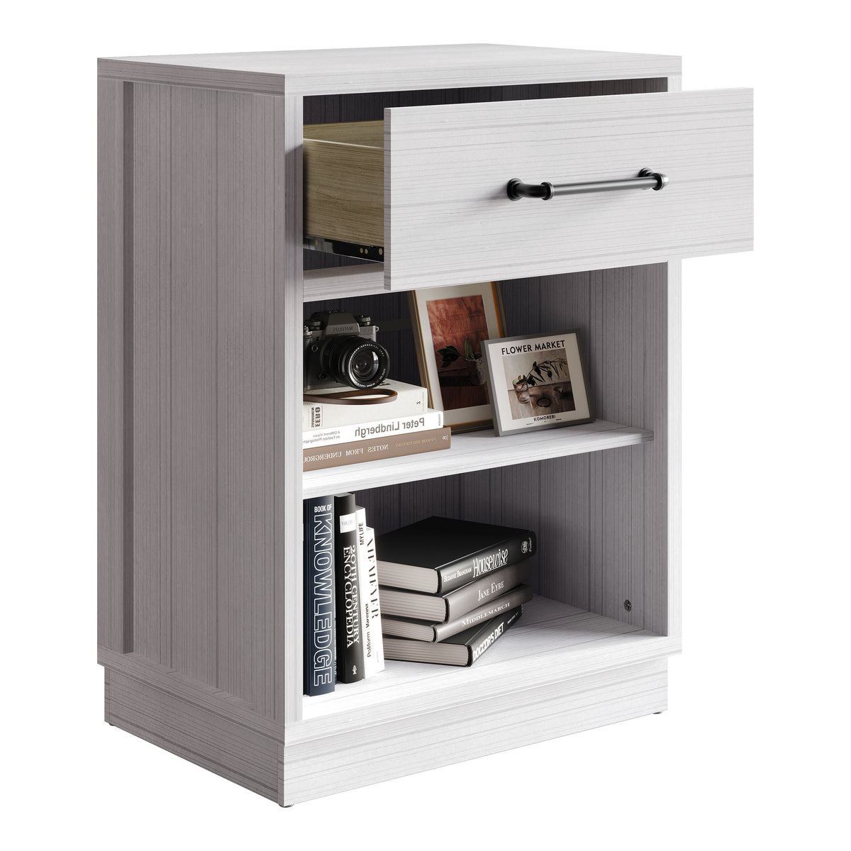 Velora Modern Wooden Storage Cabinet with Drawer and Shelves