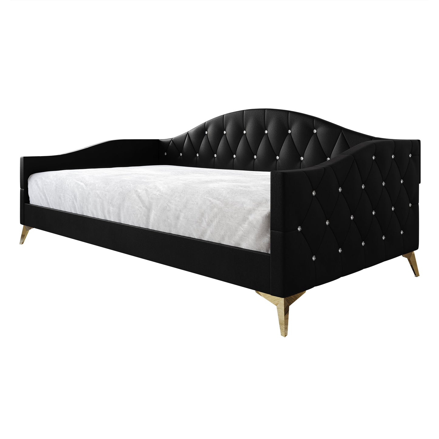 Hurain Crystal Button-Tufted Twin Size Upholstered Daybed