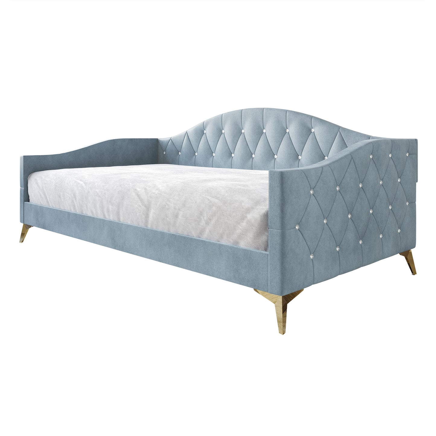 Hurain Crystal Button-Tufted Twin Size Upholstered Daybed
