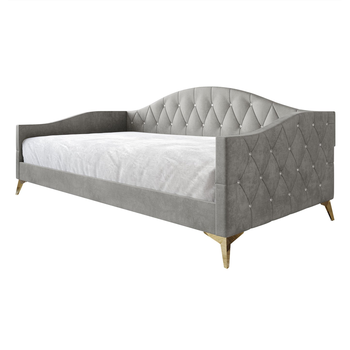 Hurain Crystal Button-Tufted Twin Size Upholstered Daybed