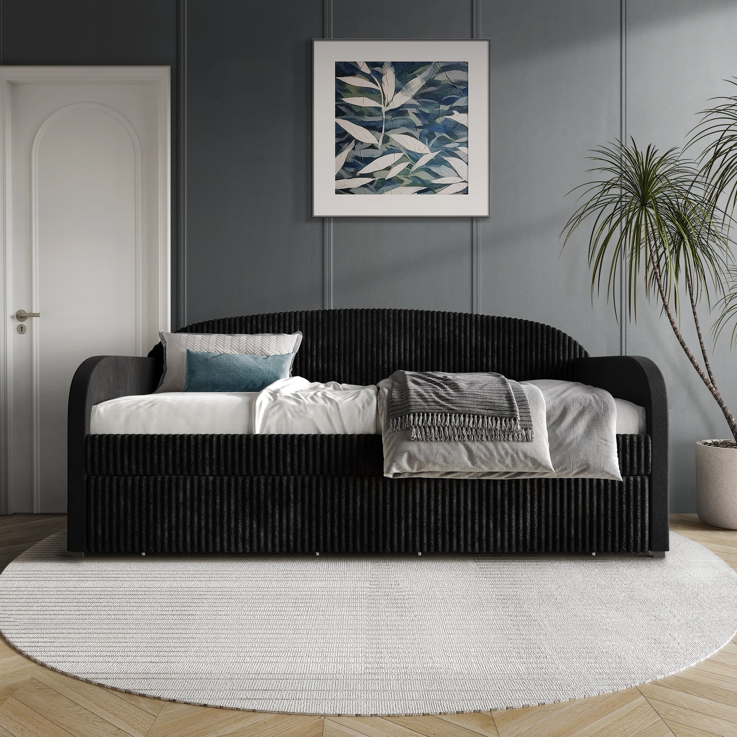 Kewell Corduroy Modern Velvet Twin Daybed