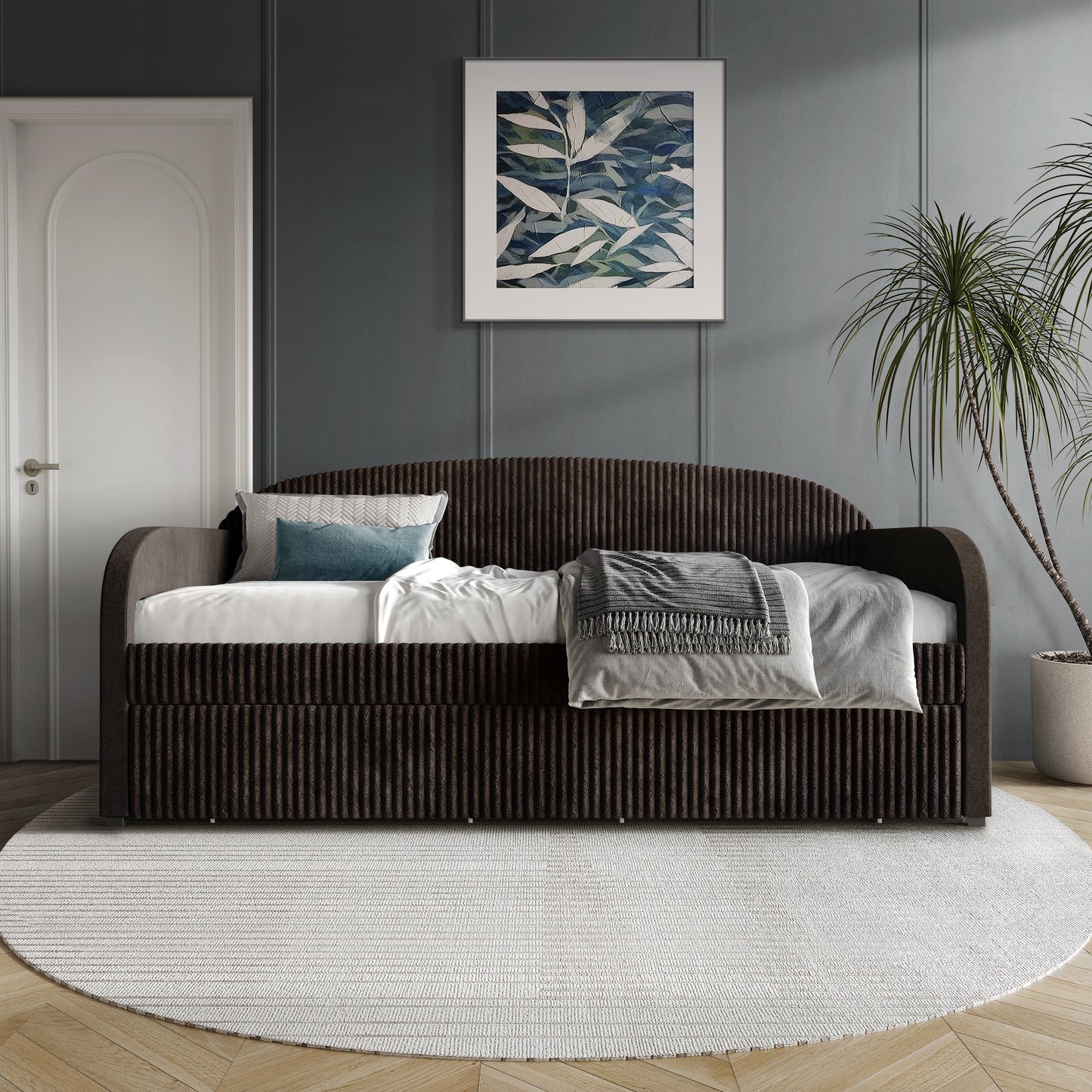 Kewell Corduroy Modern Velvet Twin Daybed