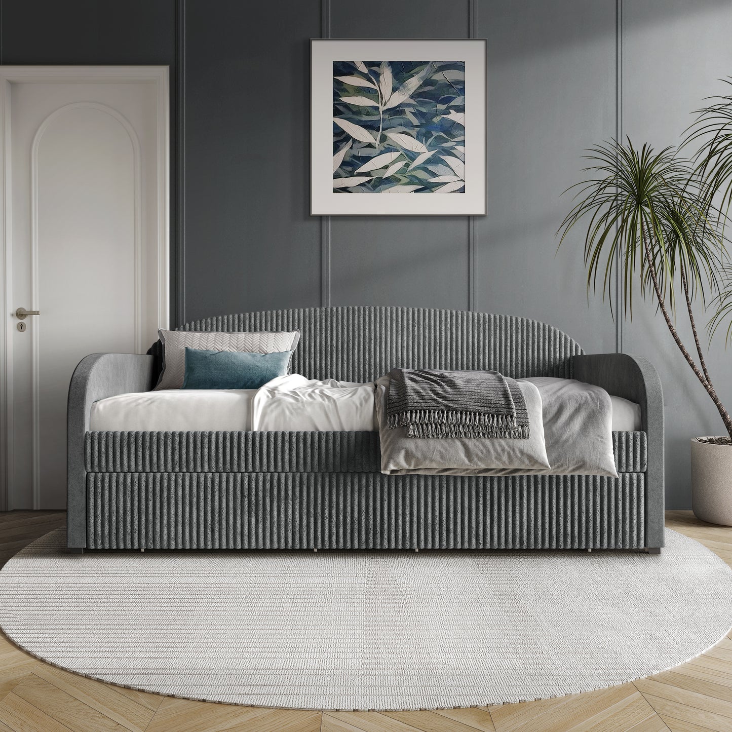 Kewell Corduroy Modern Velvet Twin Daybed