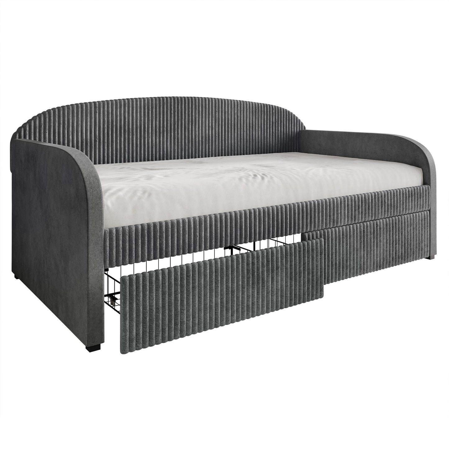 Kewell Corduroy Modern Velvet Twin Daybed